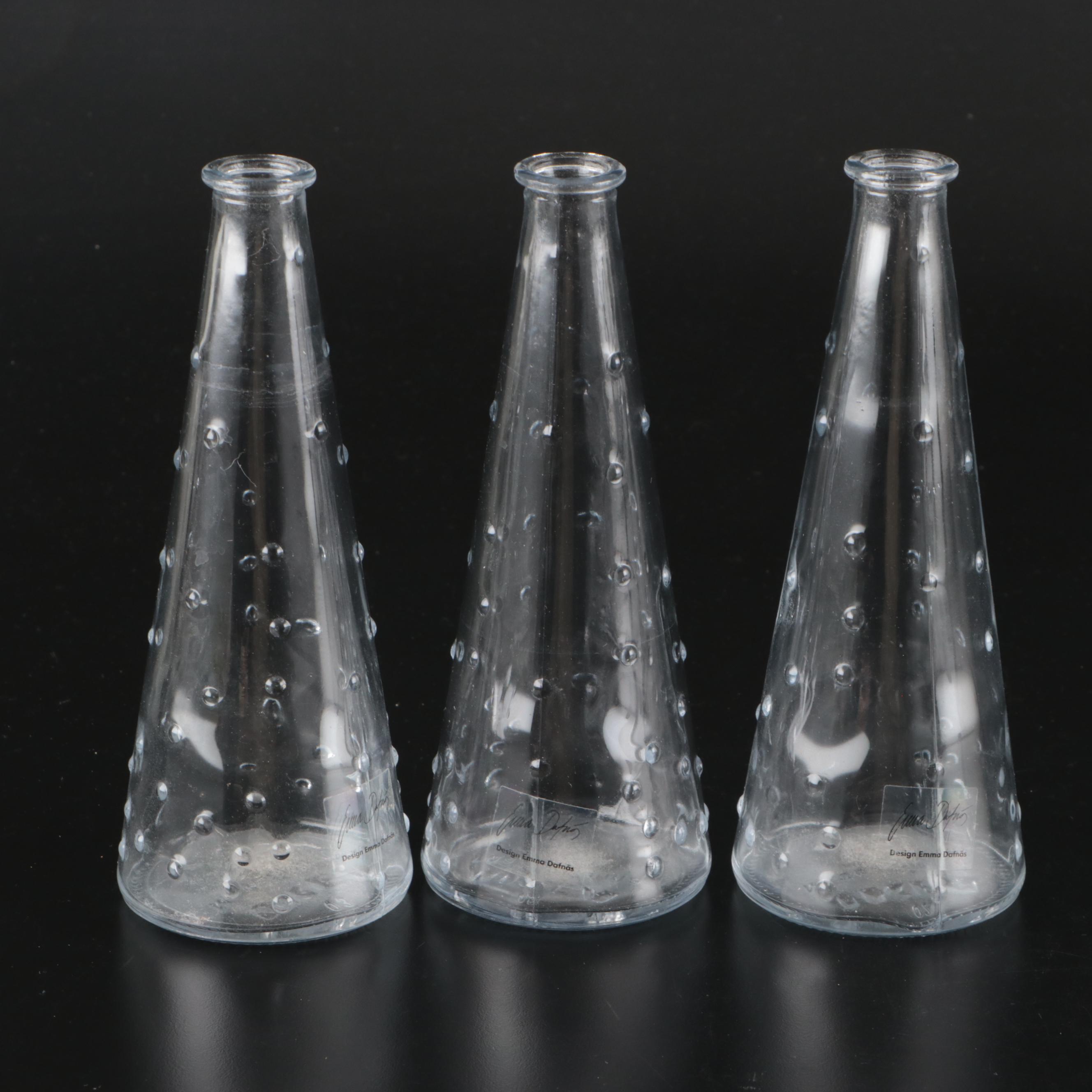 IKEA "Blomster" Blown Glass Vase with Emma Dafnäs Bud Vases