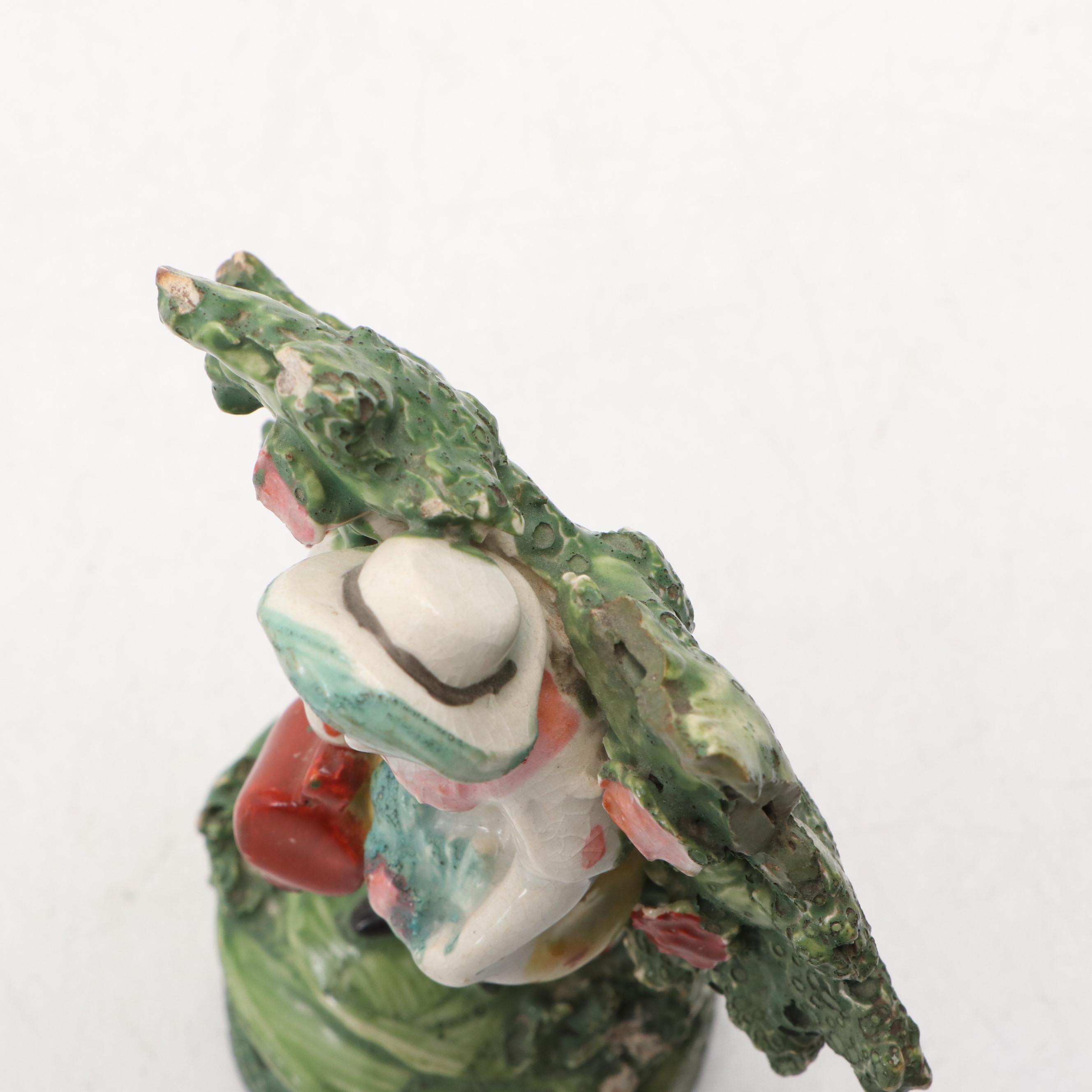 English Staffordshire Style Ceramic Courting Couple and Other Figurines