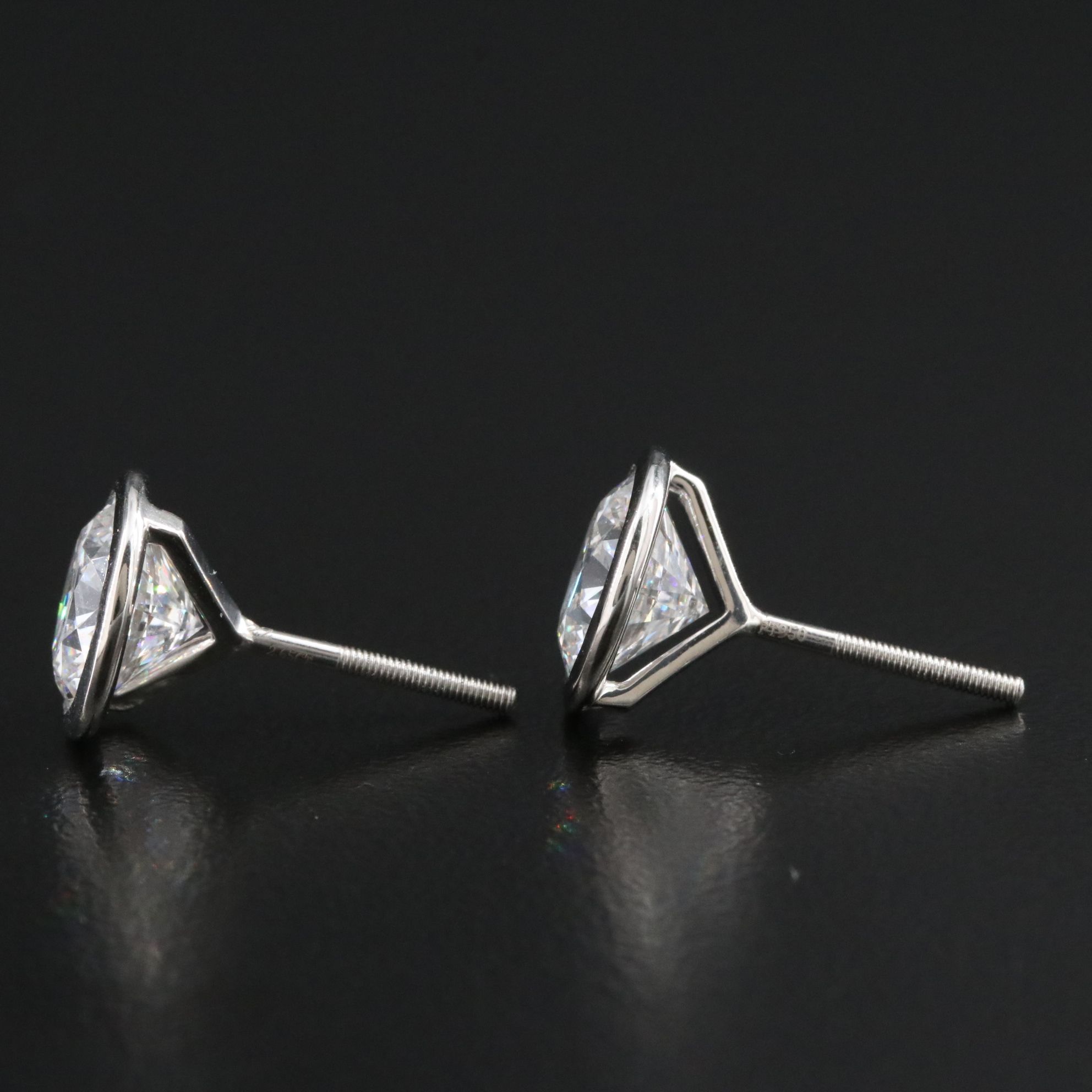 Platinum 5.28 CTW Lab Grown Diamond Stud Earrings with IGI Reports