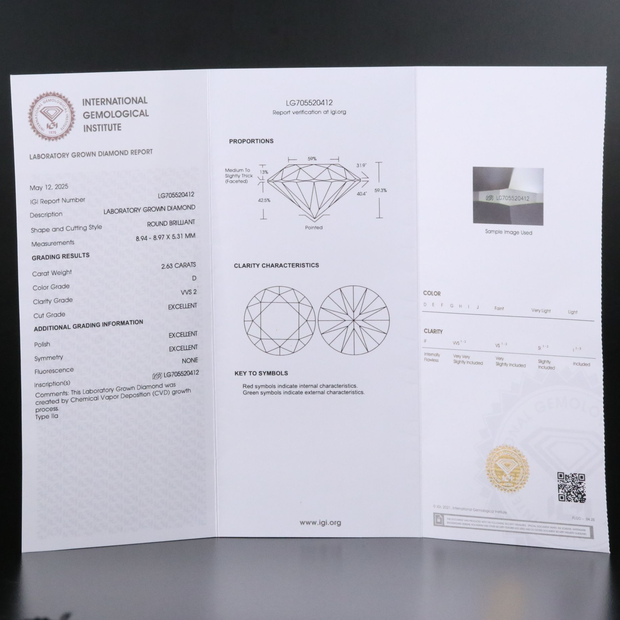 Platinum 5.28 CTW Lab Grown Diamond Stud Earrings with IGI Reports