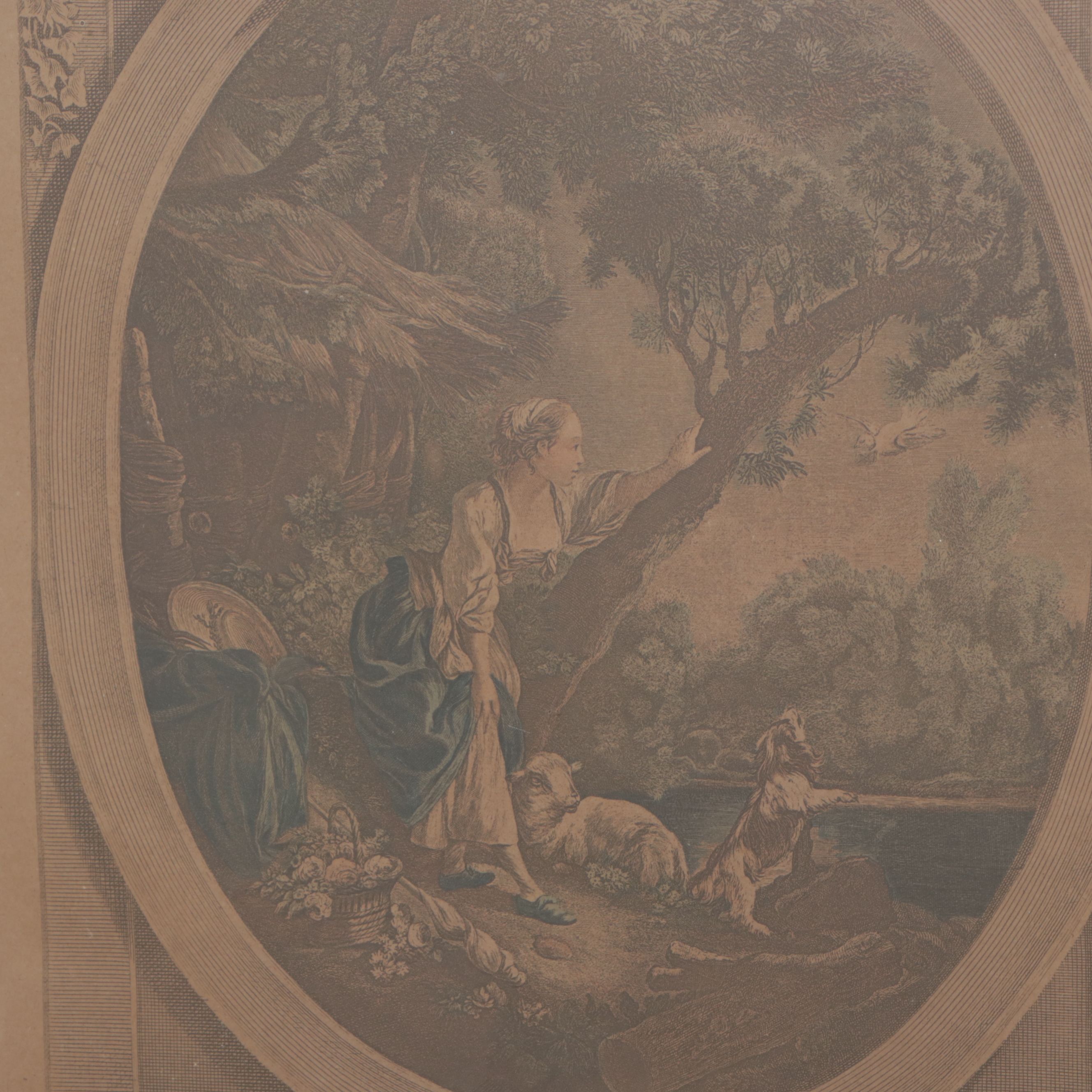 French Rococo Style Giltwood and Molded Plaster Tremeau Mirror