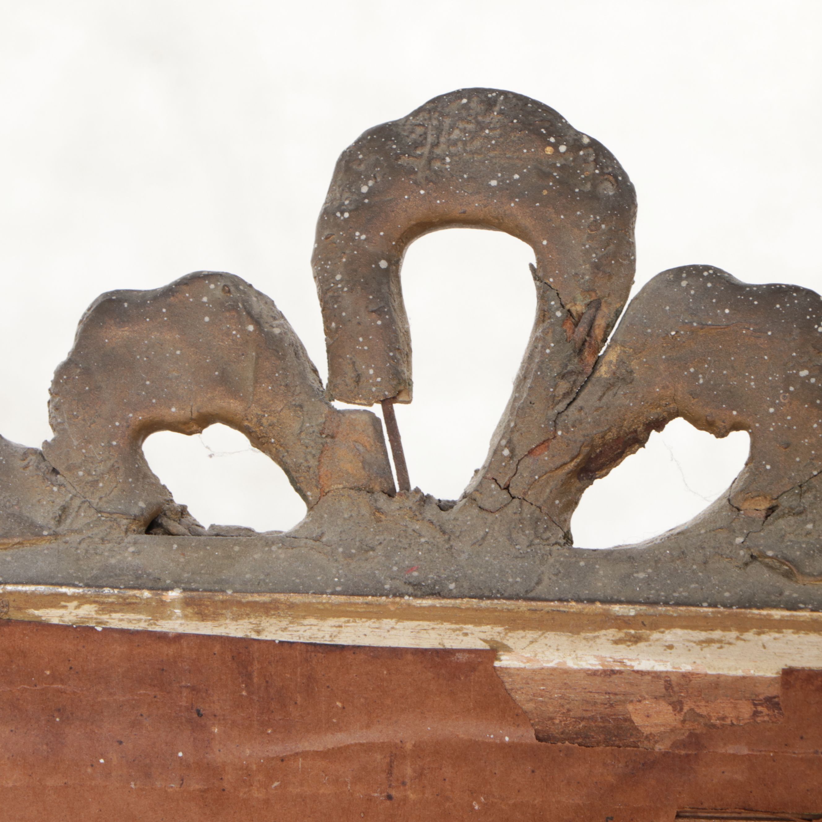 French Rococo Style Giltwood and Molded Plaster Tremeau Mirror