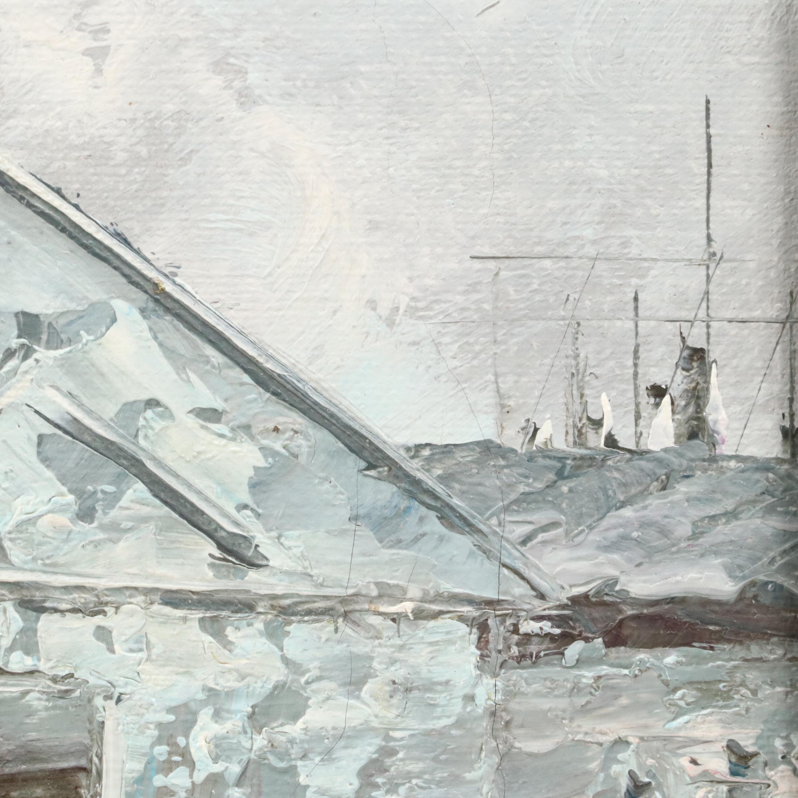 Kressley Montmartre Parisian Cityscape Oil Painting with the Moulin Rouge