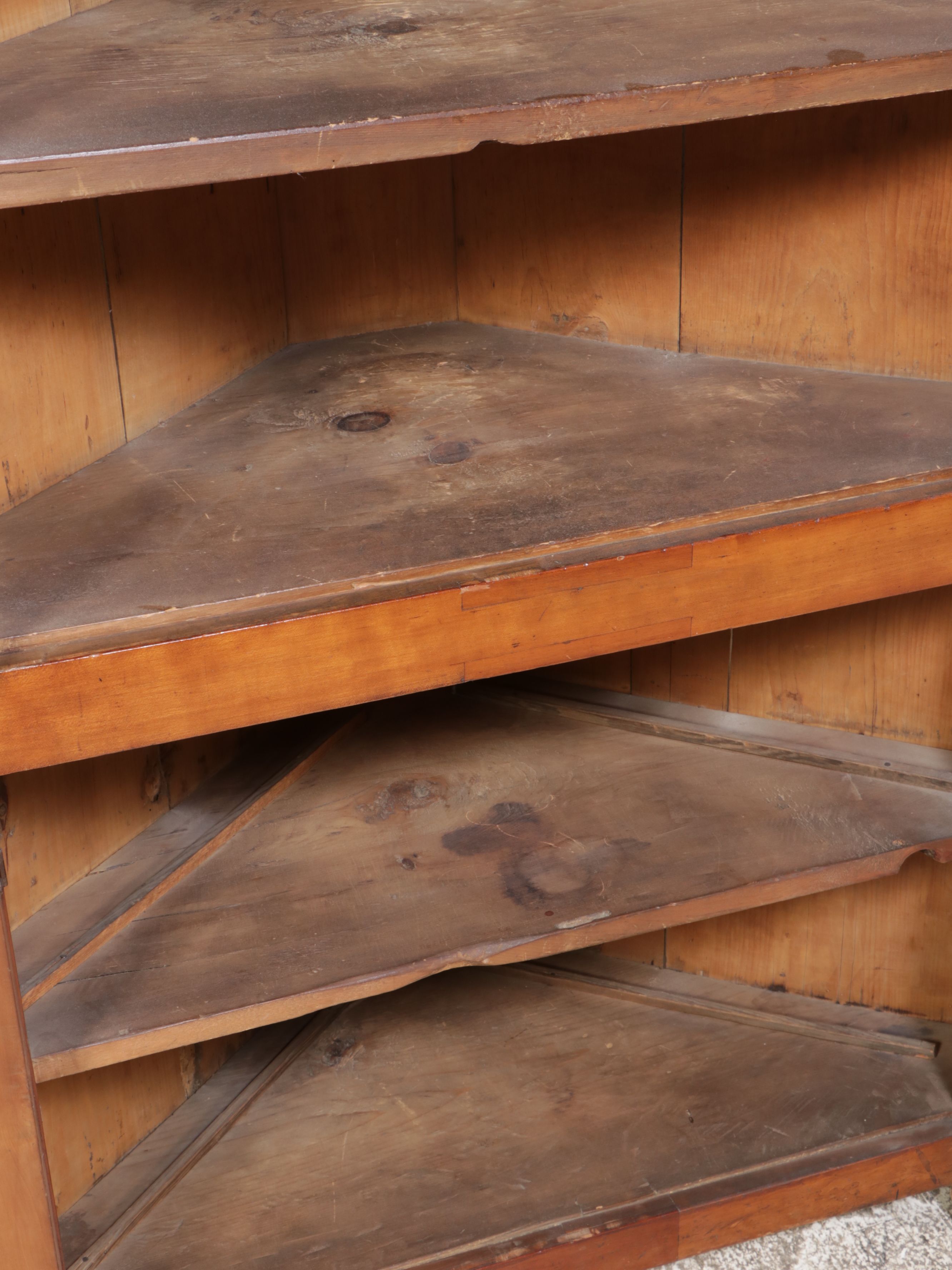 American Primitive Cherry Corner Cabinet, Late 19th to Early 20th Century