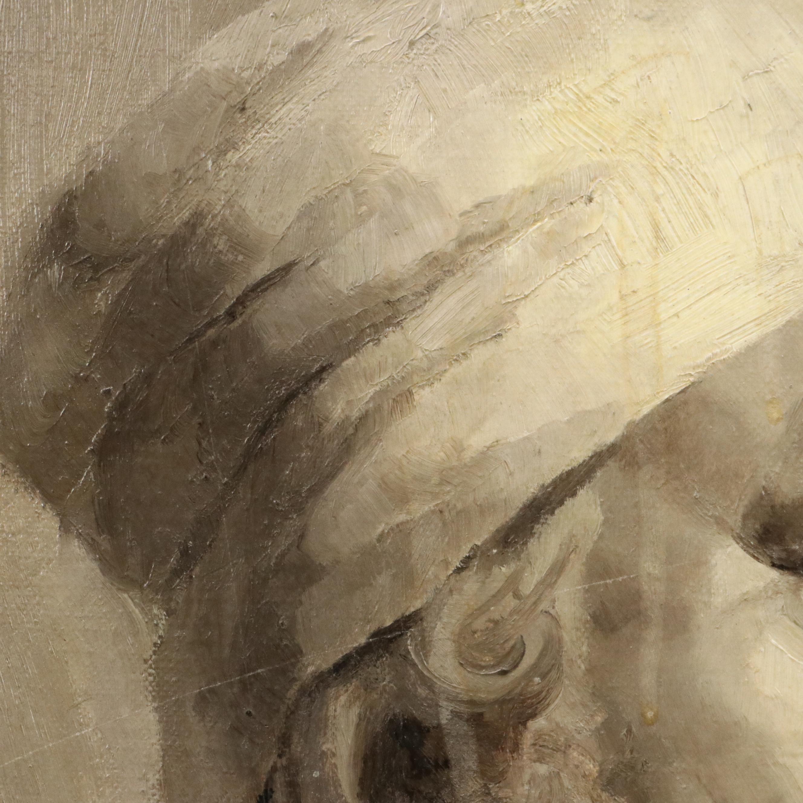 Greyscale Portrait Oil Painting of a Namdhari Sikh