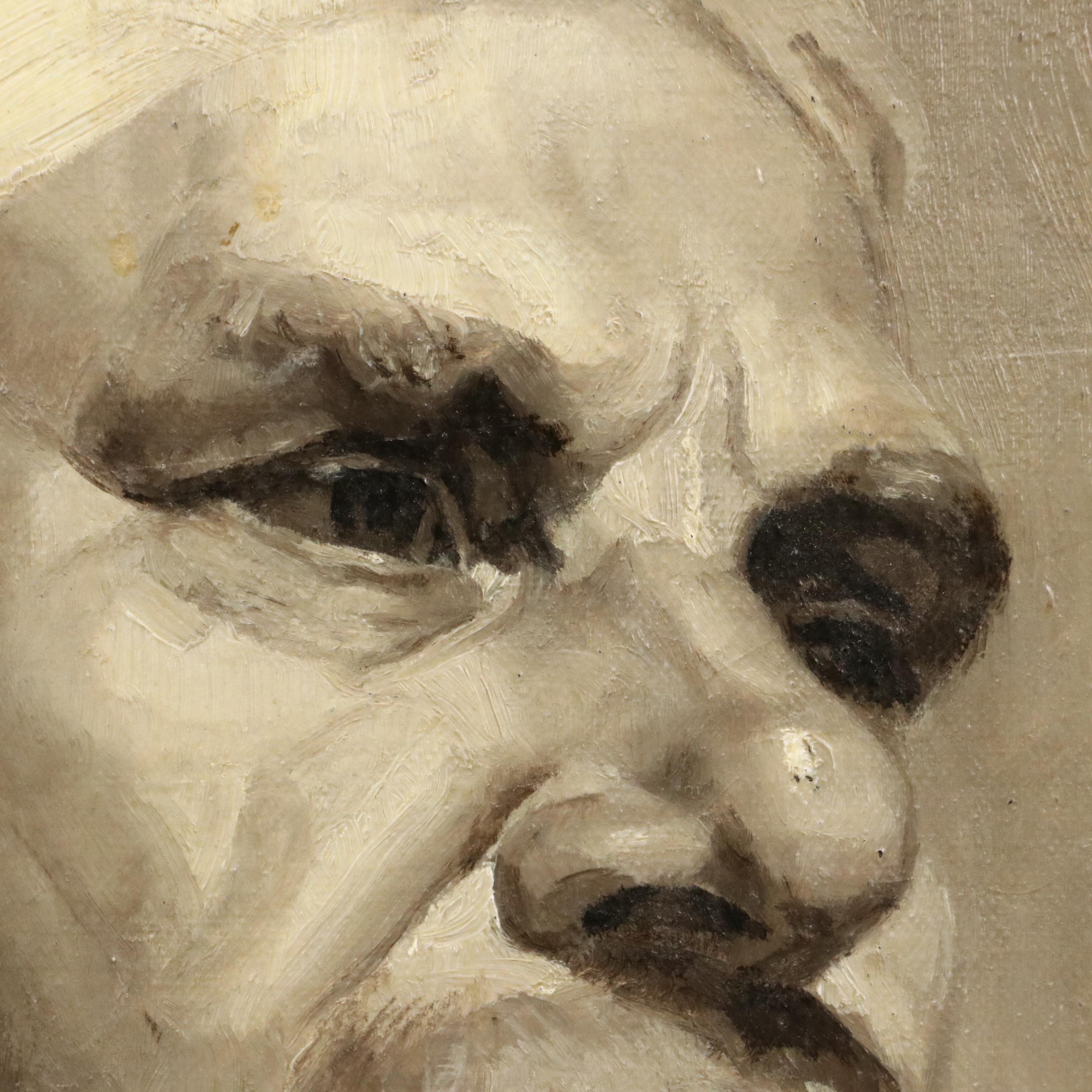 Greyscale Portrait Oil Painting of a Namdhari Sikh