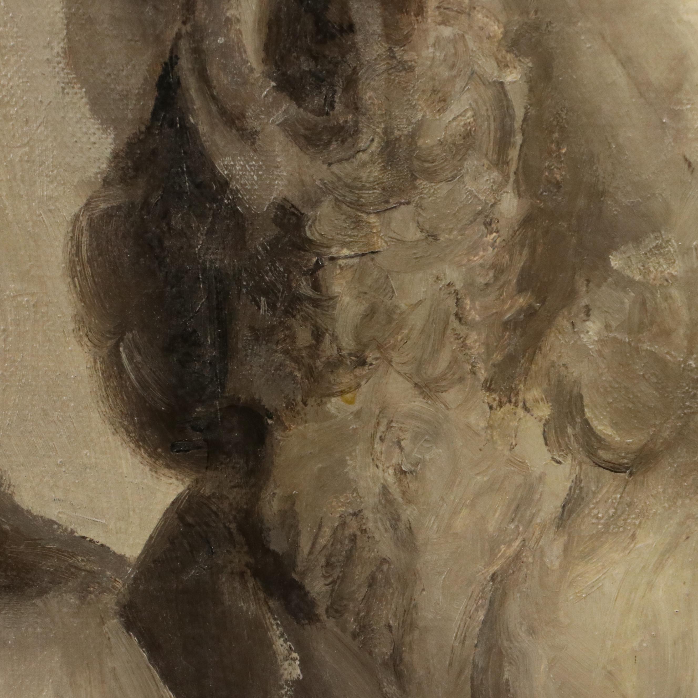 Greyscale Portrait Oil Painting of a Namdhari Sikh