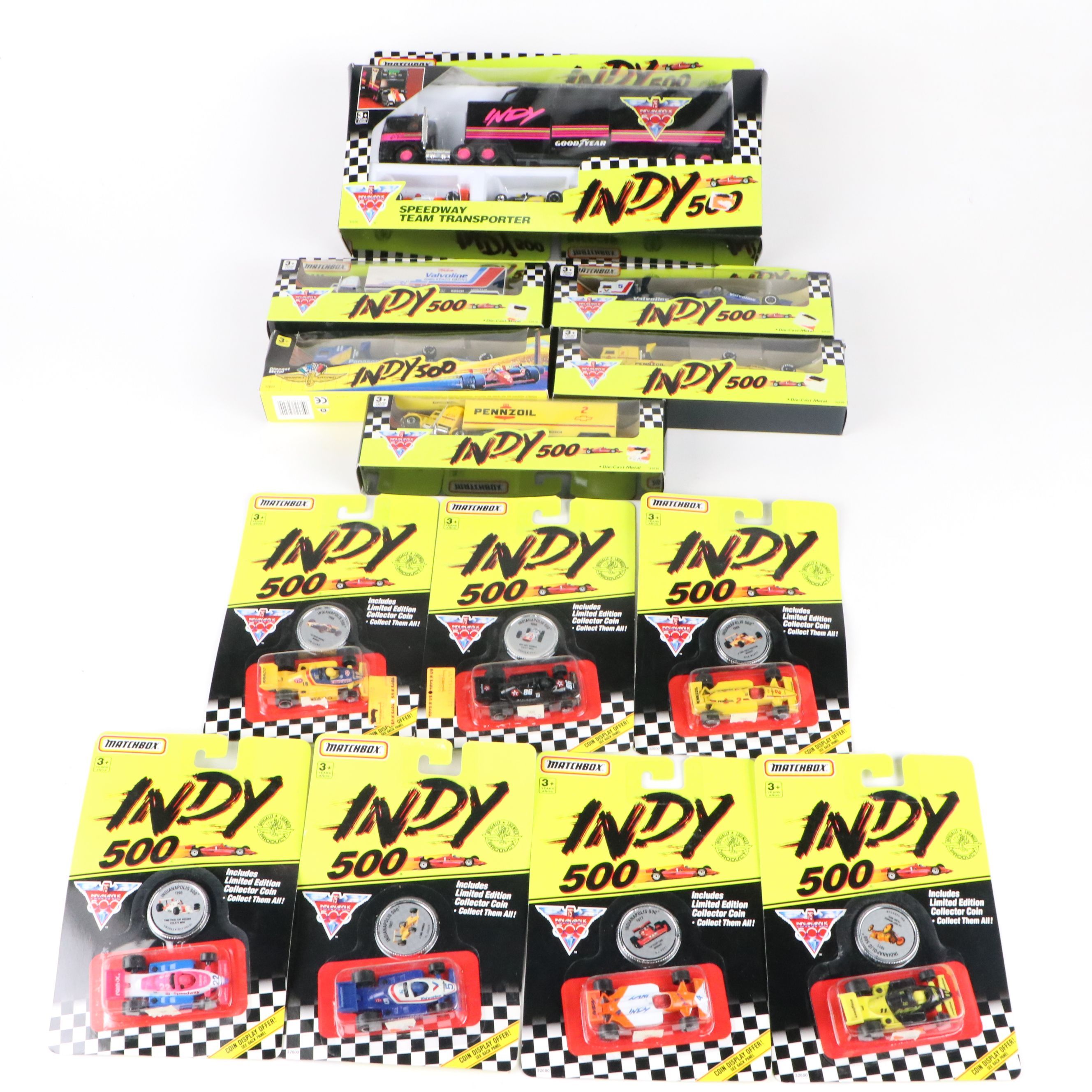 Matchbox "Speedway Team Transporter" and More Indy 500 Toy Cars, 1990