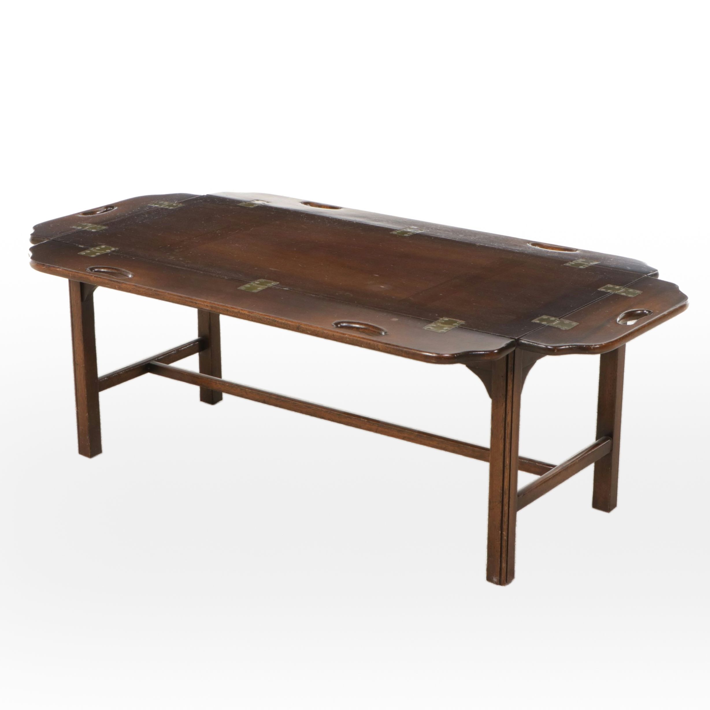 Butler Tray Inspired Mahogany Drop Leaf Coffee Table