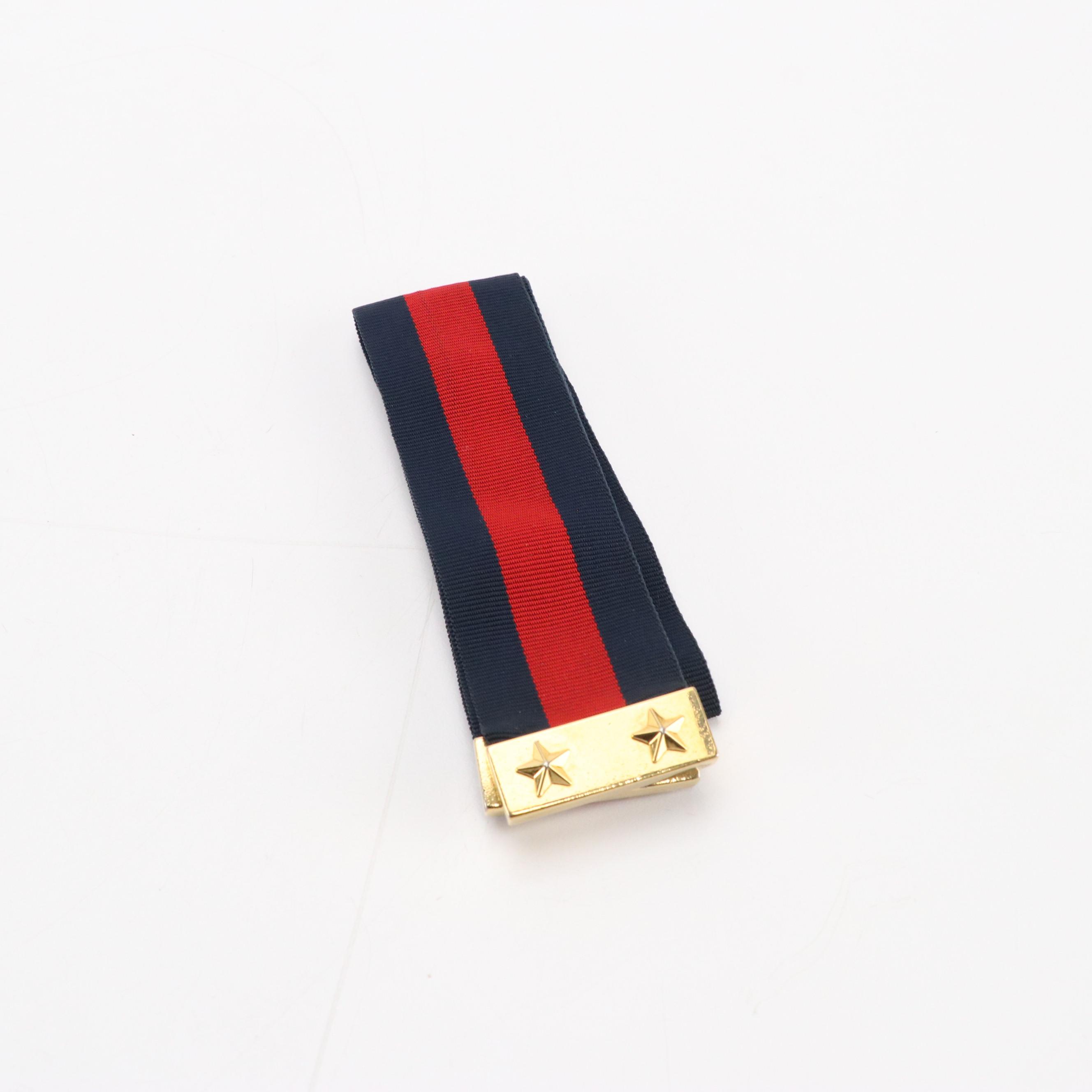 Gucci Small Sylvie Crossbody Bag in Web Striped Pink Calfskin Leather W/ Strap