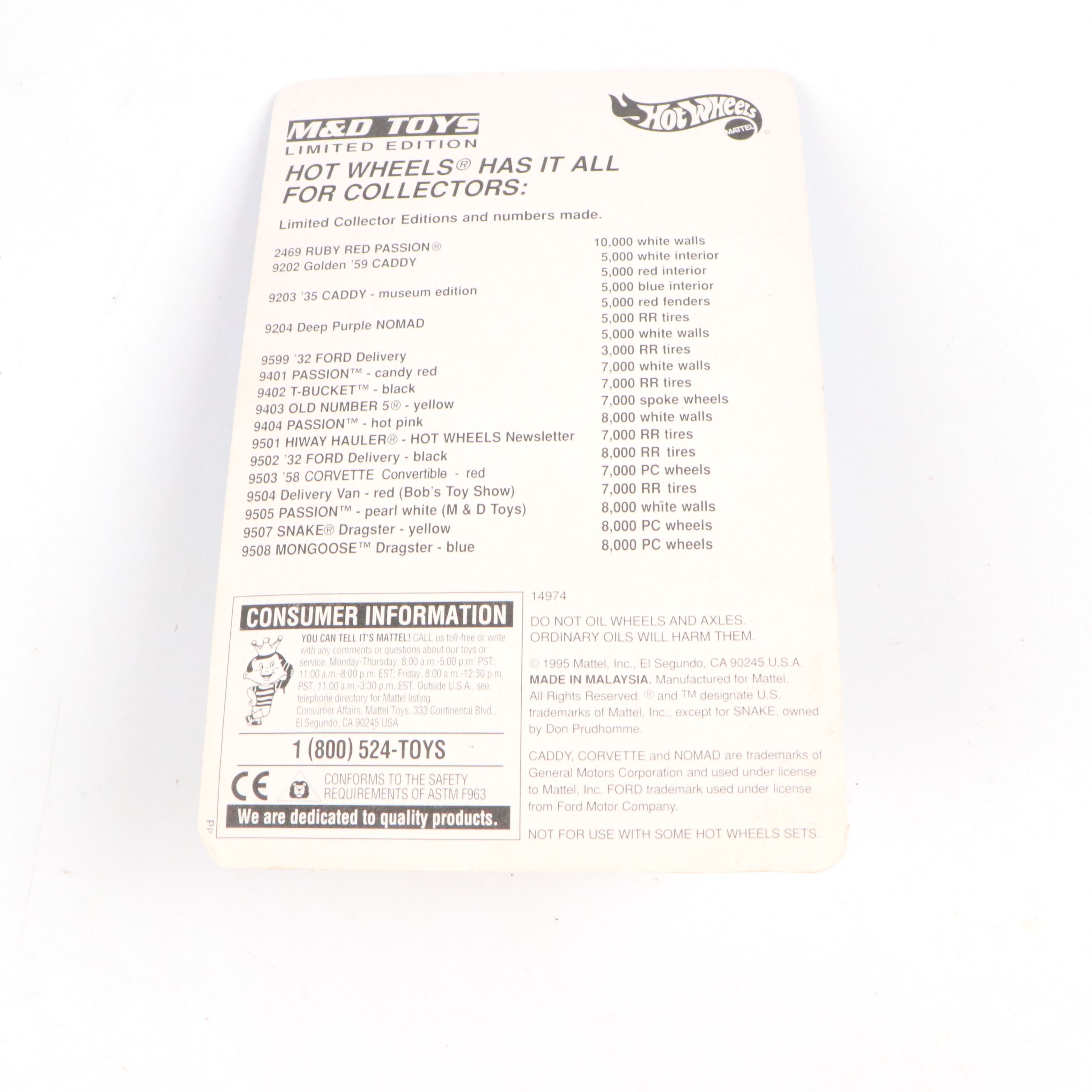 Hot Wheels "1970 Olds 442," "'55 Chevy Apple Chevy" and More Toy Cars