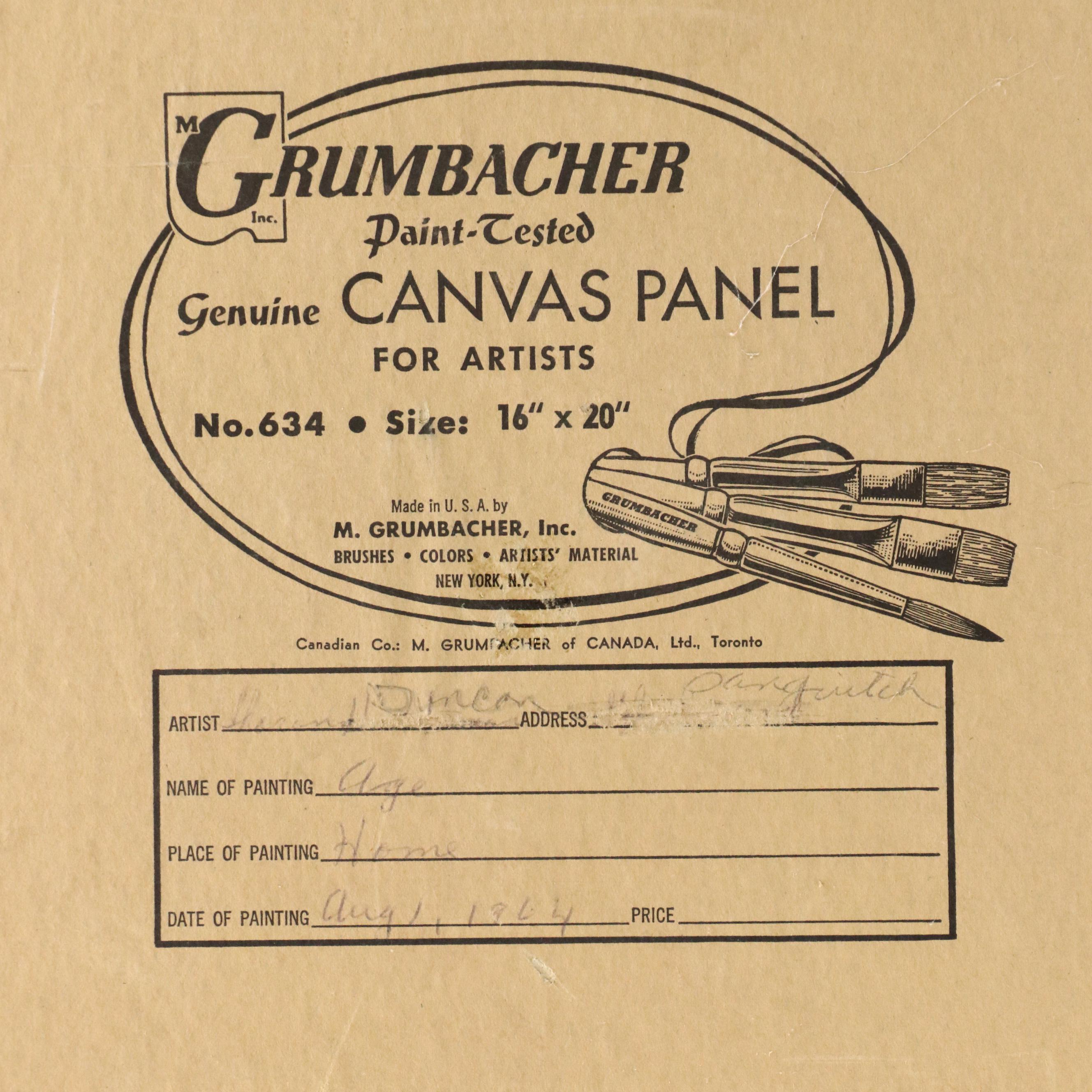 Duncan Portrait Oil Painting "Age," 1964