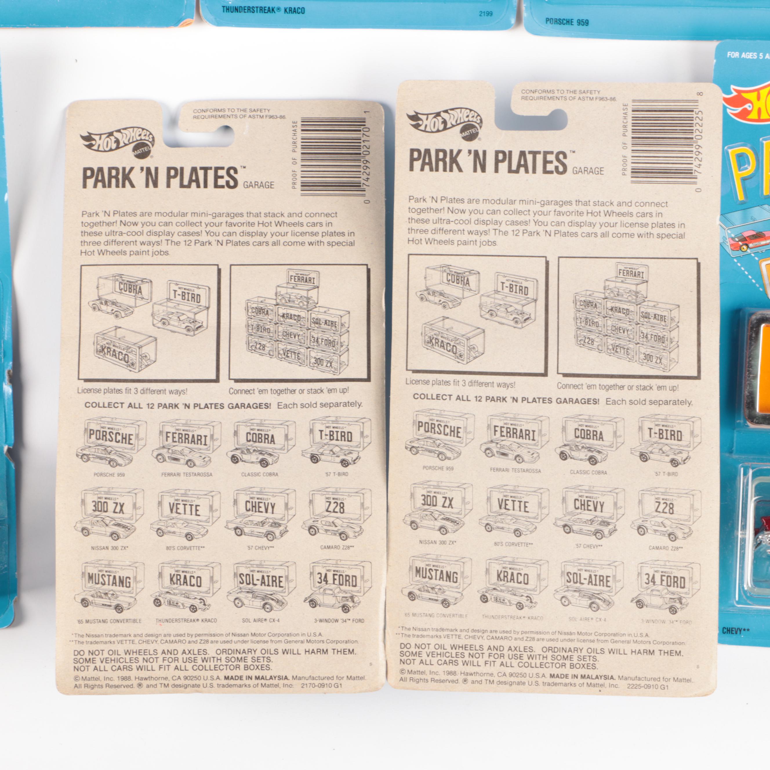 Hot Wheels "Sol Air CX-4" and More Park 'N Plates Series Toy Cars, 1988