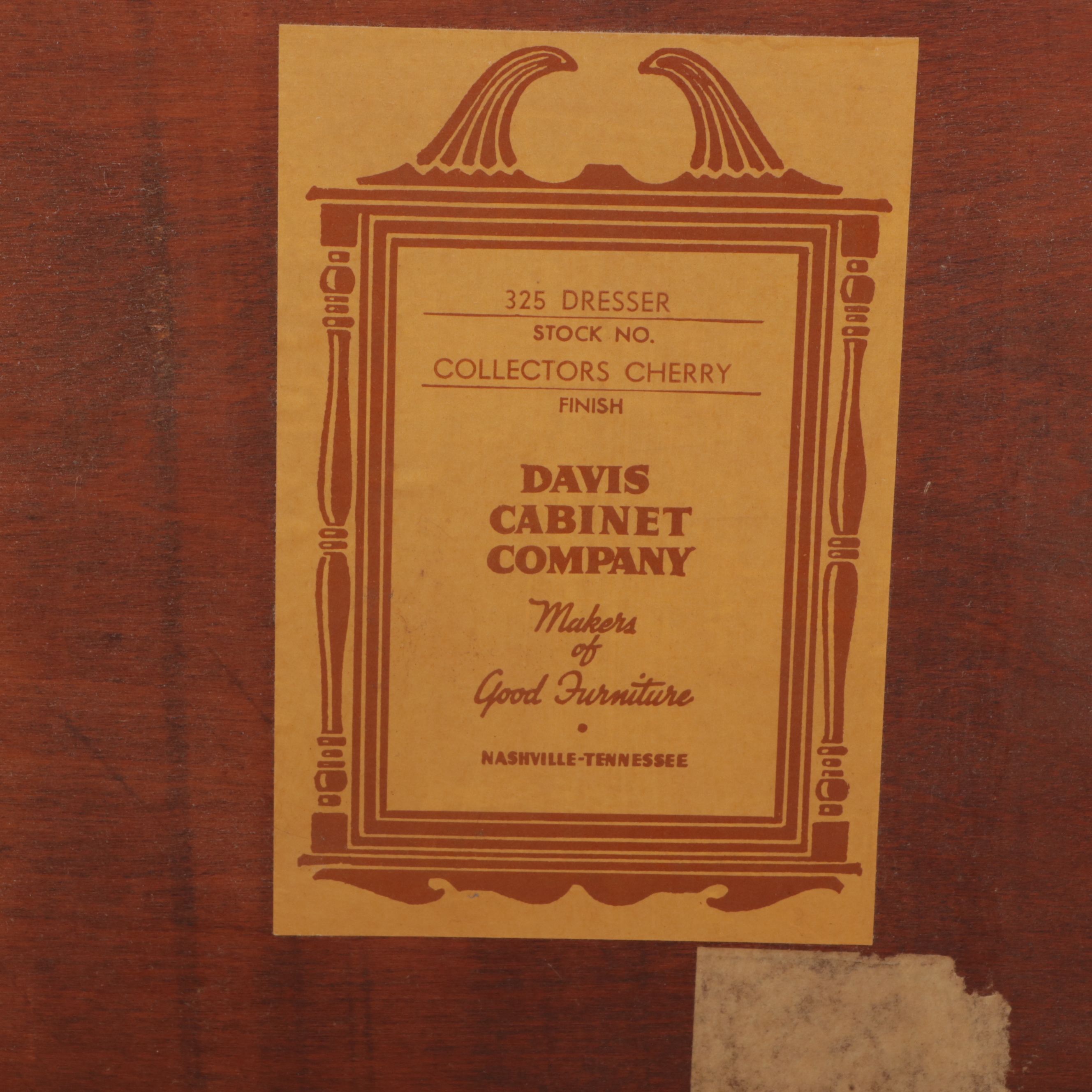 Davis Cabinet Co. Empire Style Cherry Dresser