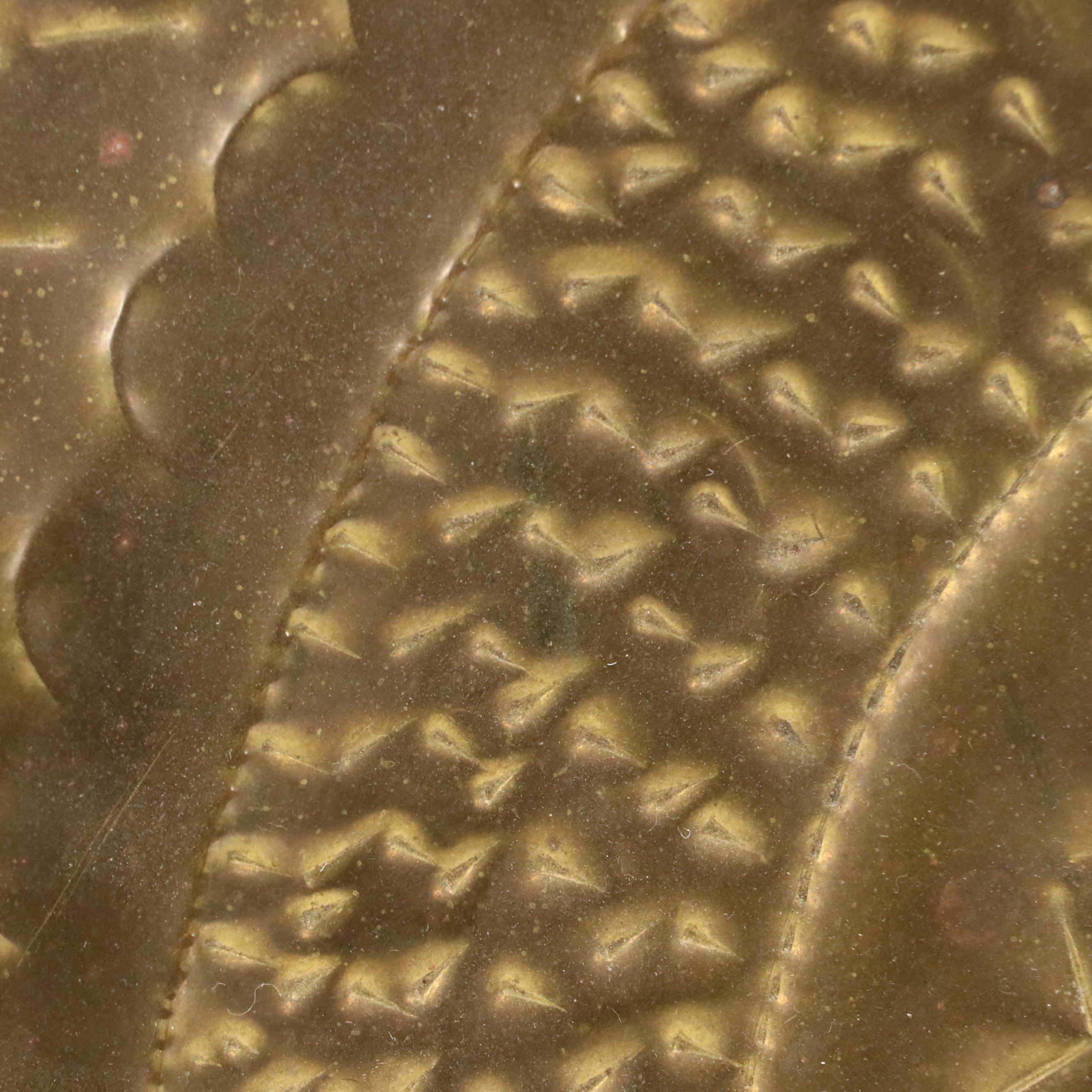 Mayan Inspired Brass Plated Wall Hanging Plaque, Late 20th Century