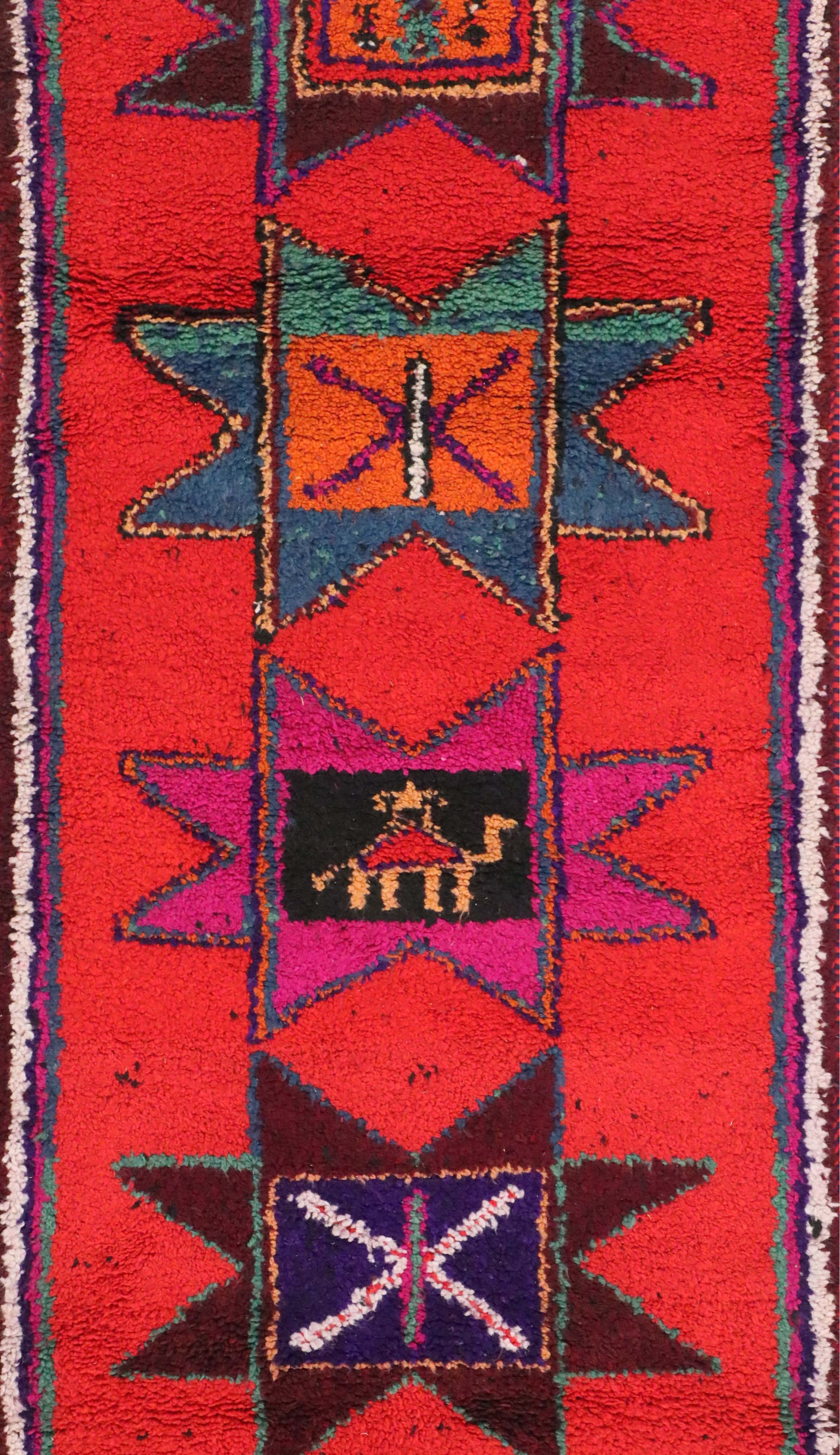 3'7 x 12'6 Hand-Knotted Moroccan Berber Long Rug