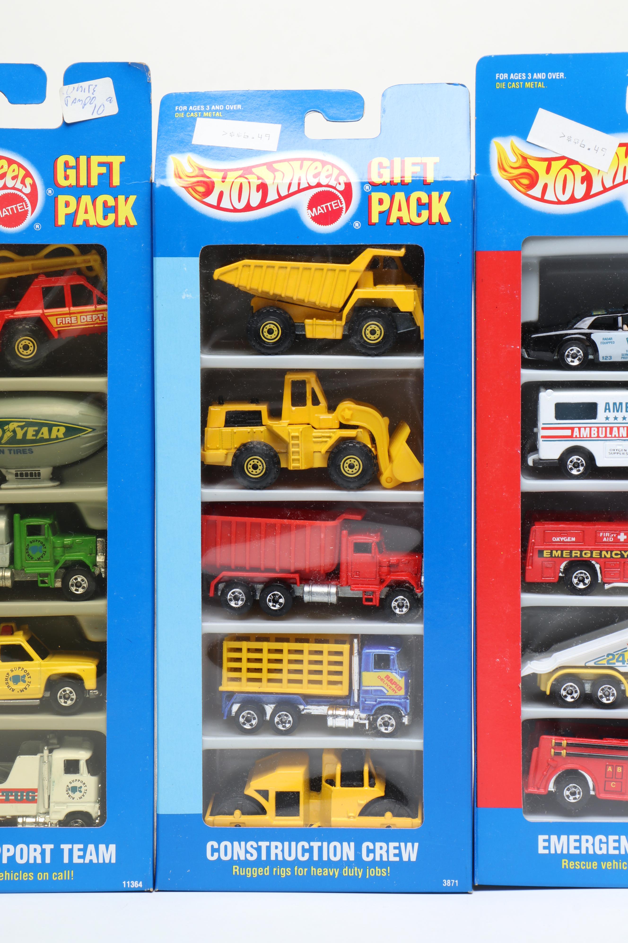Hot Wheels "Baywatch," "Emergency Squad" and More Toy Car Gift Packs, 1991