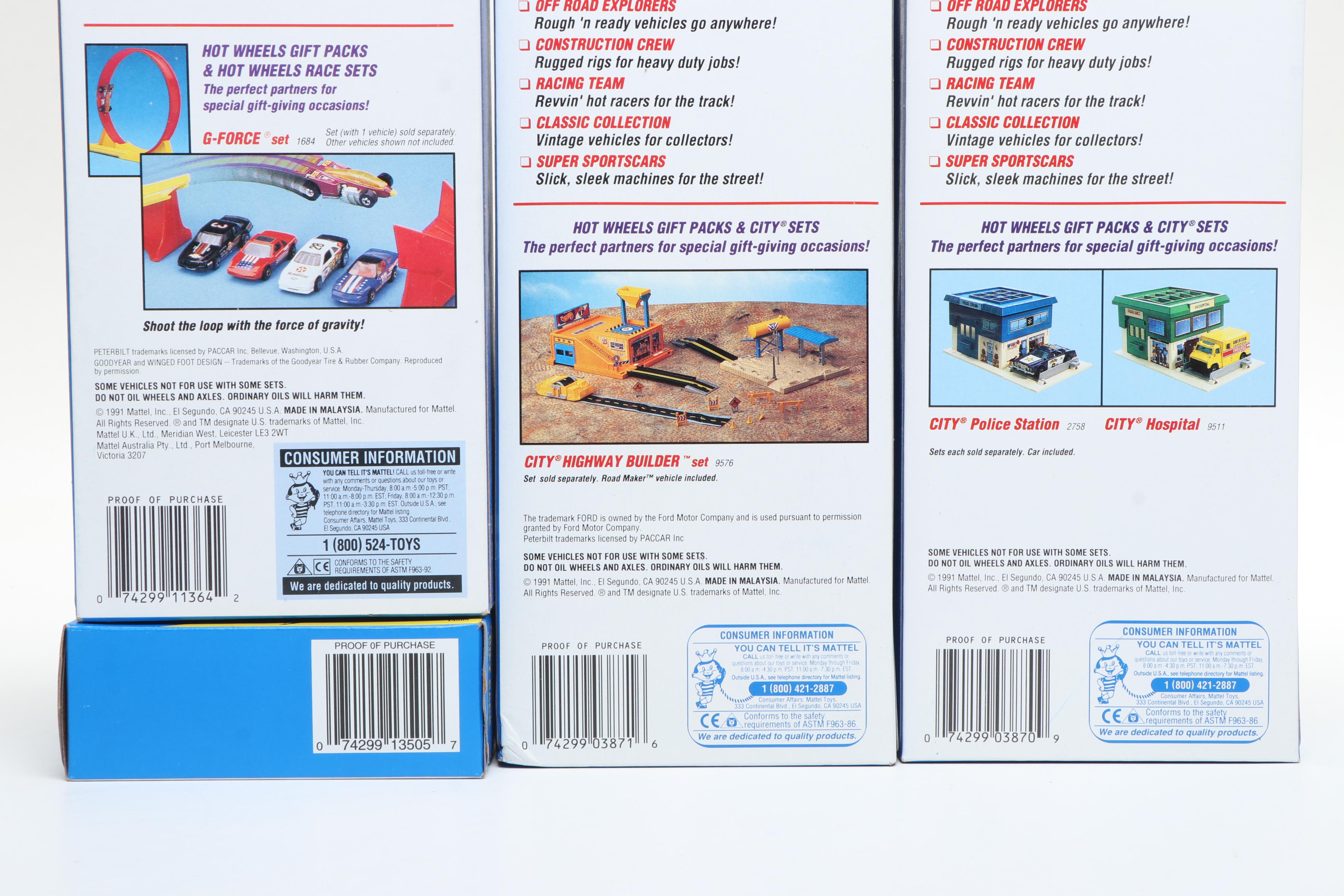 Hot Wheels "Baywatch," "Emergency Squad" and More Toy Car Gift Packs, 1991