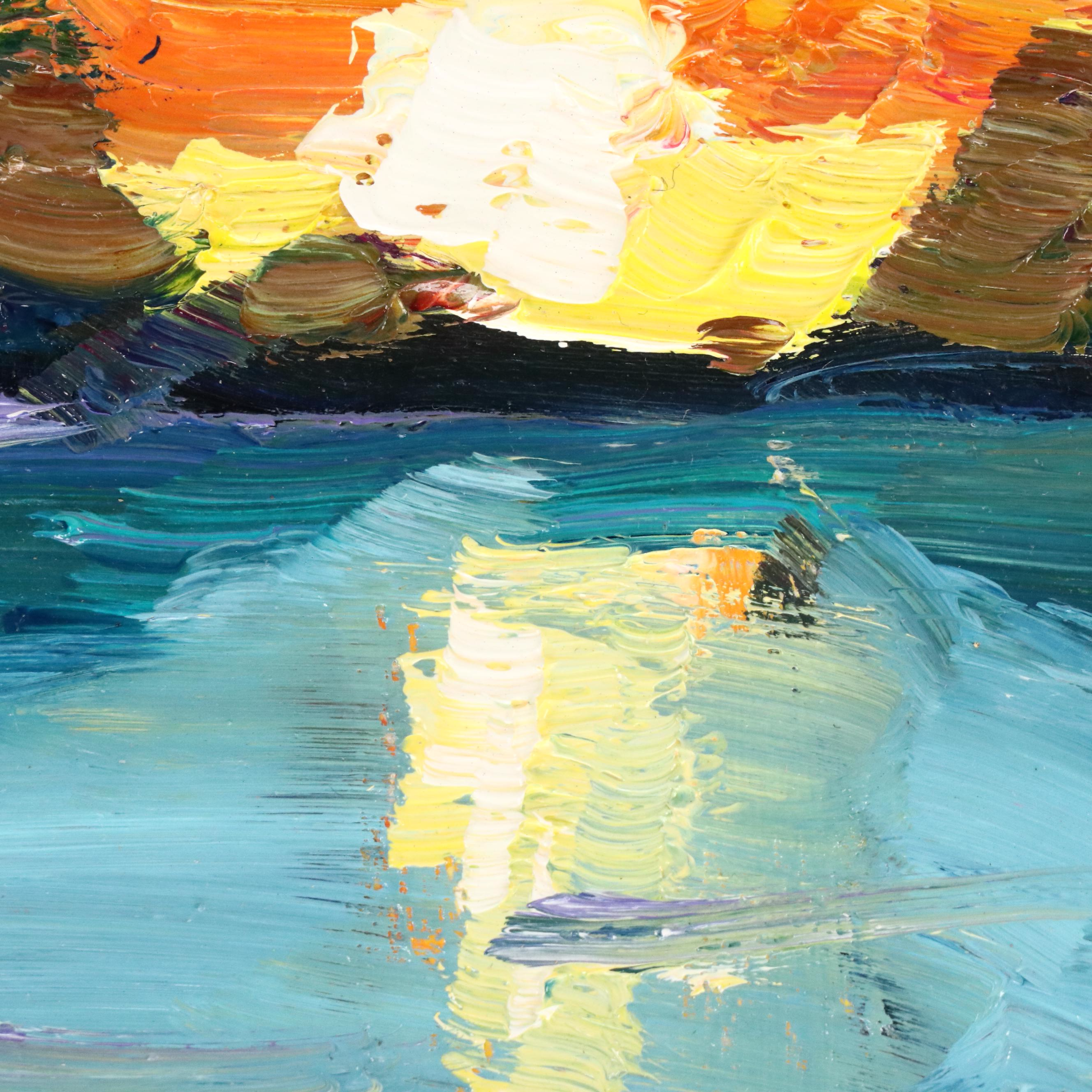 William Hawkins Sunset Seascape Oil Painting, 21st Century