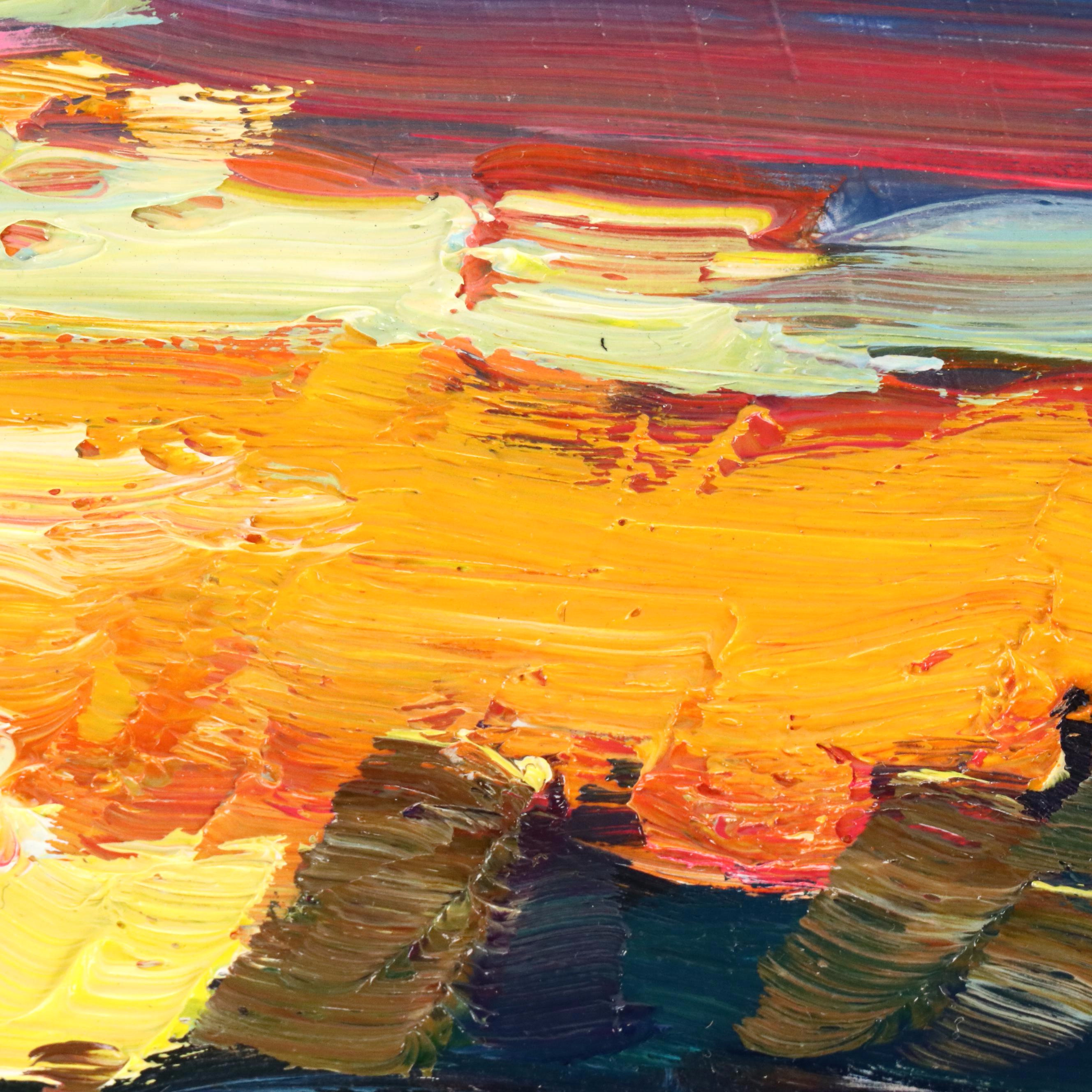 William Hawkins Sunset Seascape Oil Painting, 21st Century