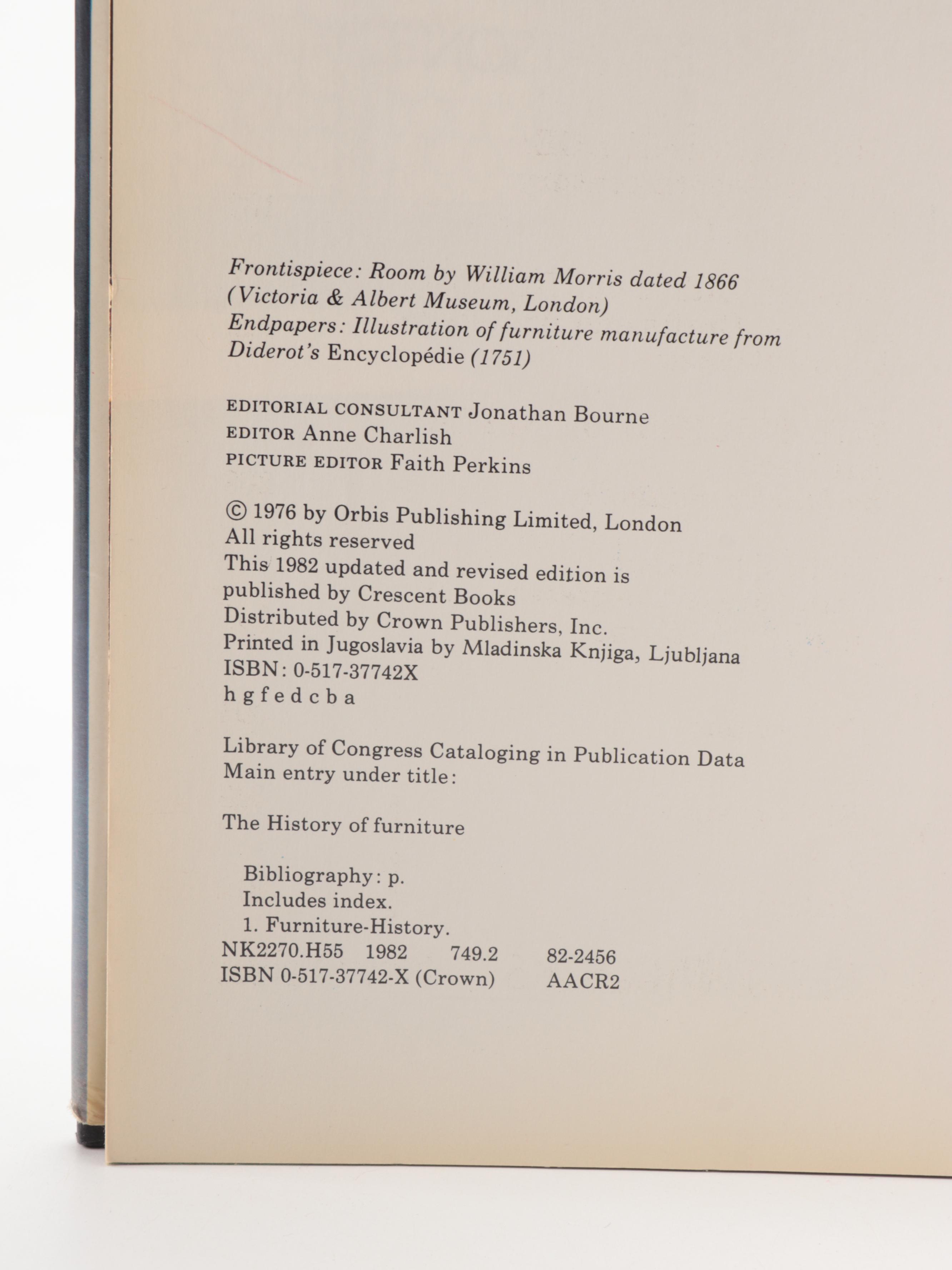 "The Encyclopedia of Furniture" and Other British and American Furniture Books