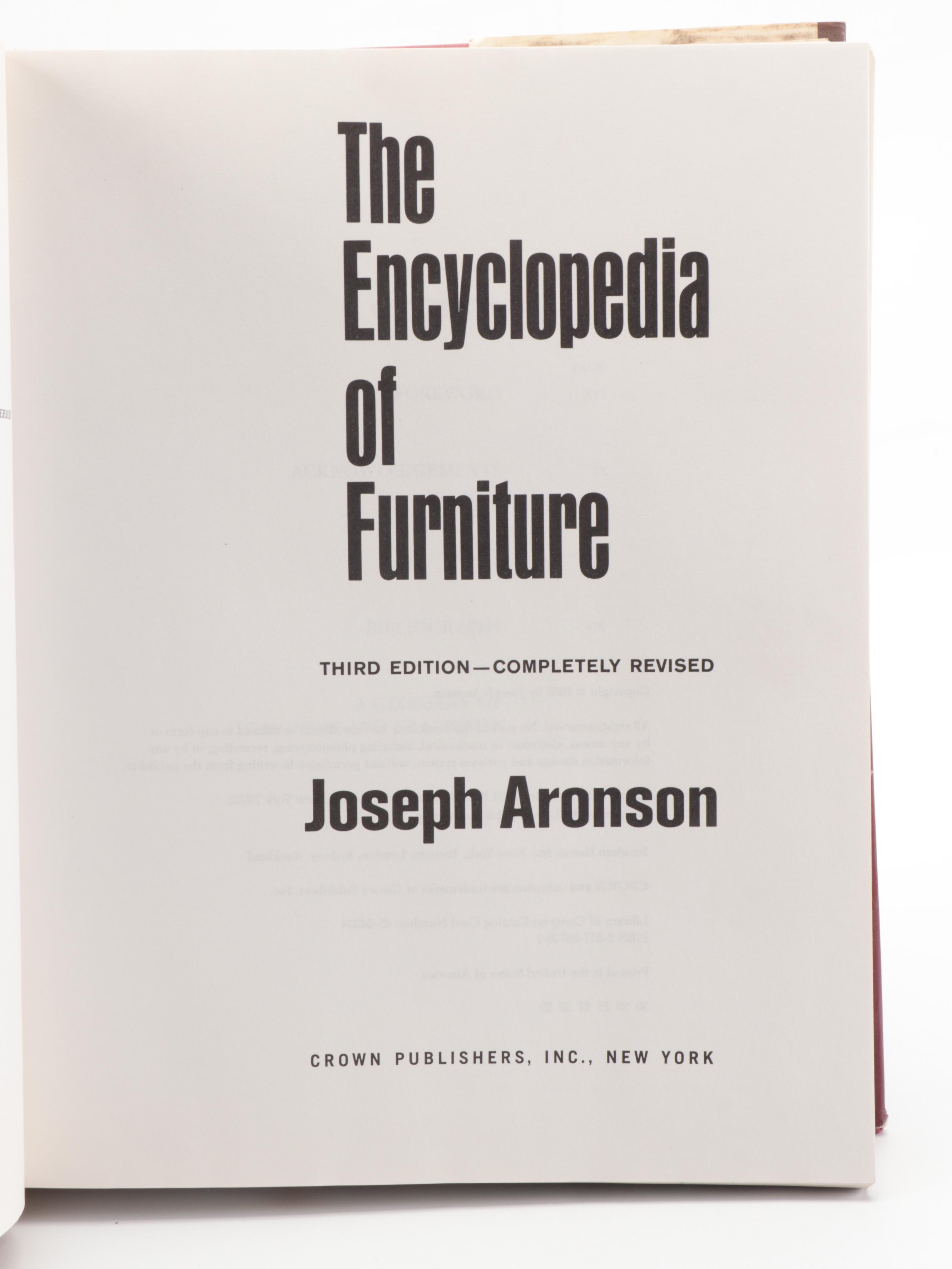 "The Encyclopedia of Furniture" and Other British and American Furniture Books