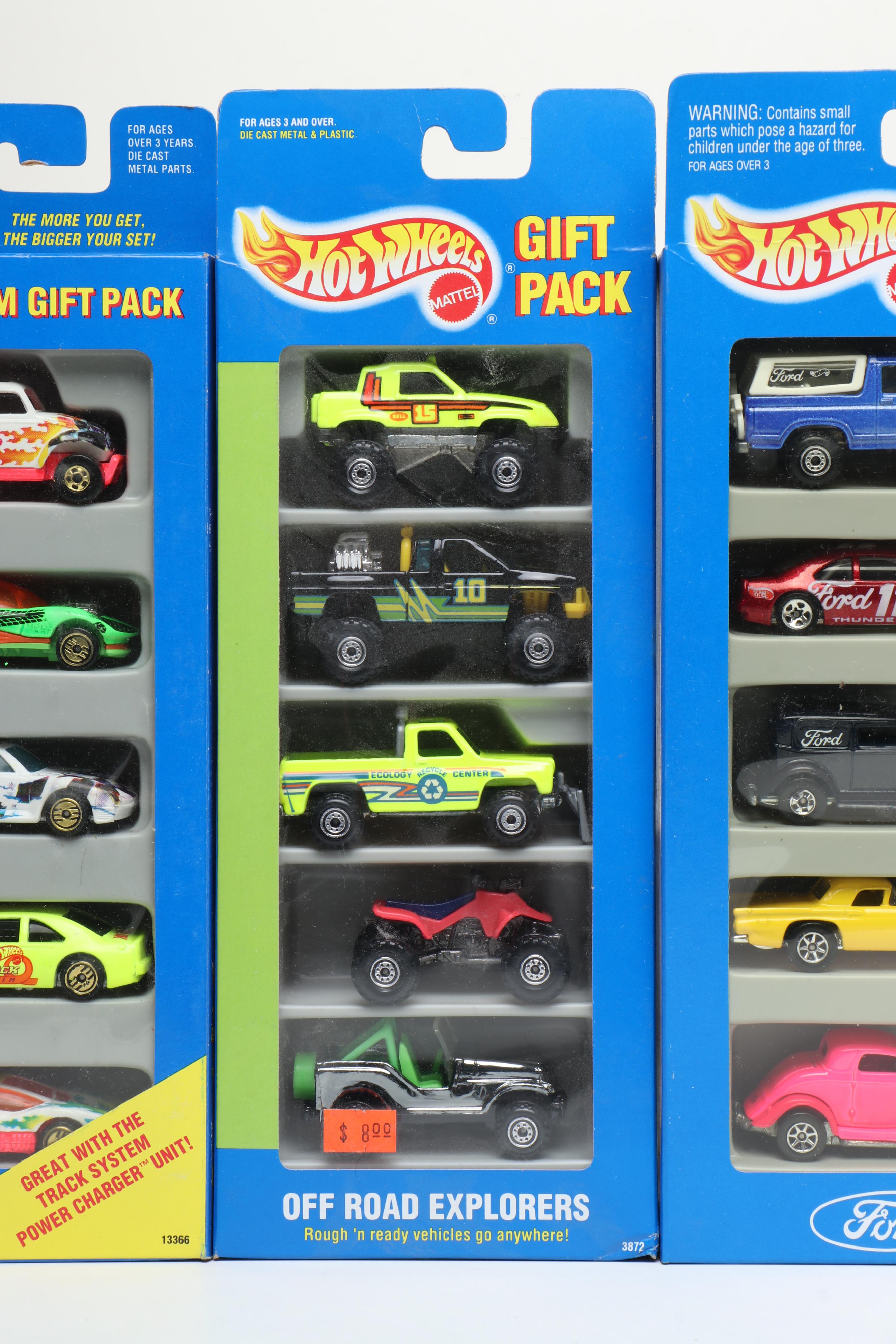 Hot Wheels "Off Road Explorers," "Ford" and More Toy Car Gift Packs, 1990s