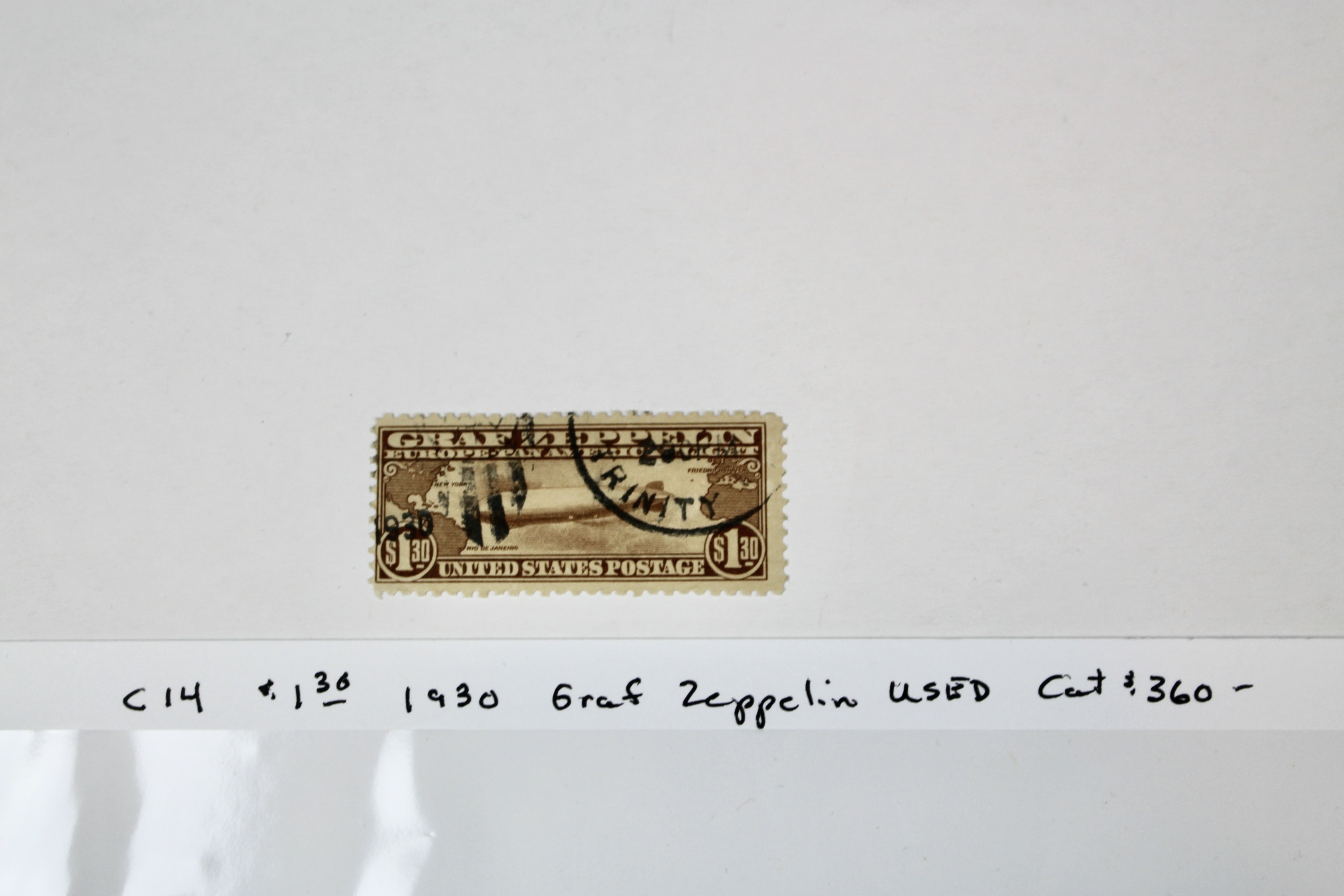 Scott C14 $1.30 Graf Zeppelin Postage Stamp, 1930