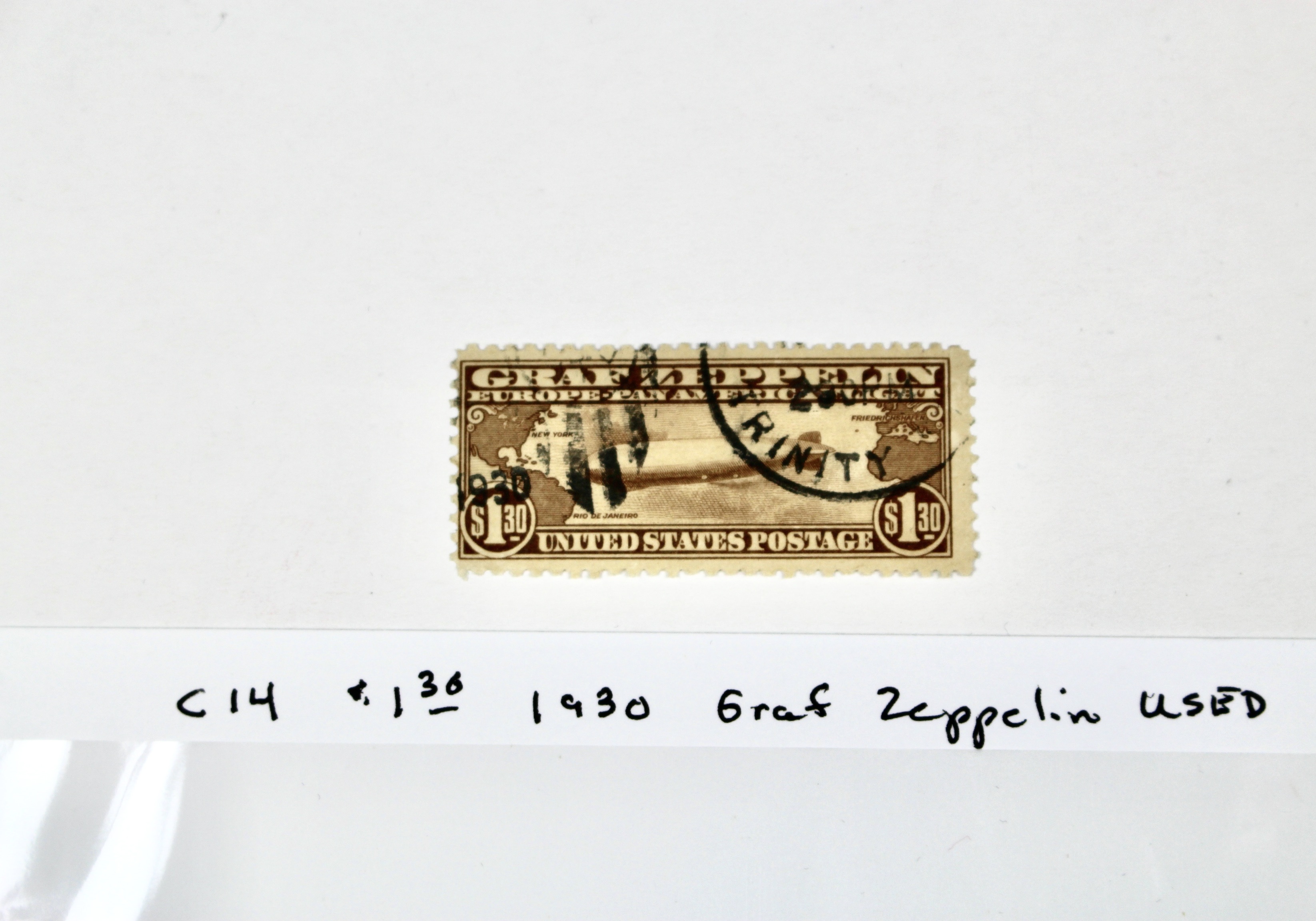 Scott C14 $1.30 Graf Zeppelin Postage Stamp, 1930