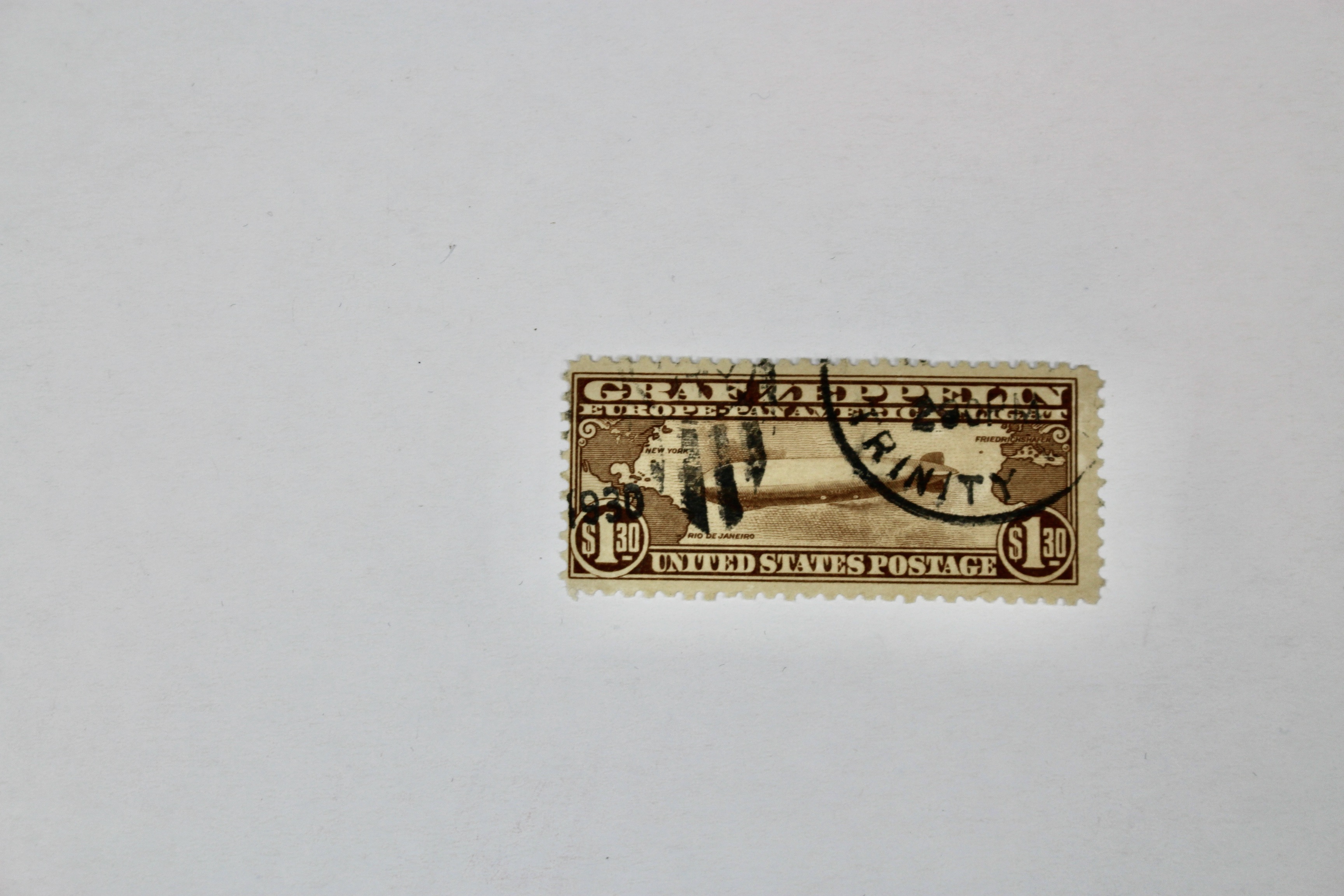 Scott C14 $1.30 Graf Zeppelin Postage Stamp, 1930