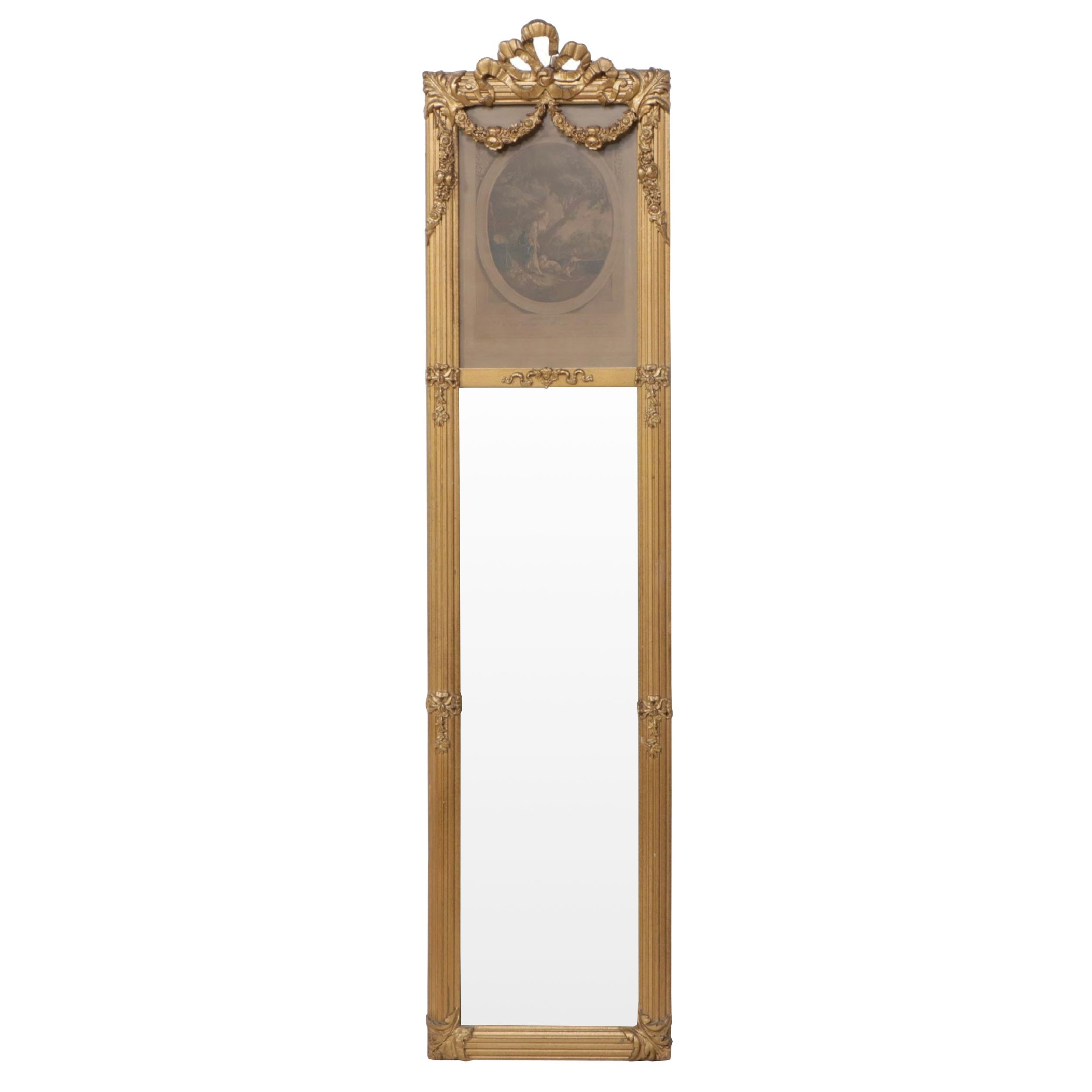 French Rococo Style Giltwood and Molded Plaster Tremeau Mirror
