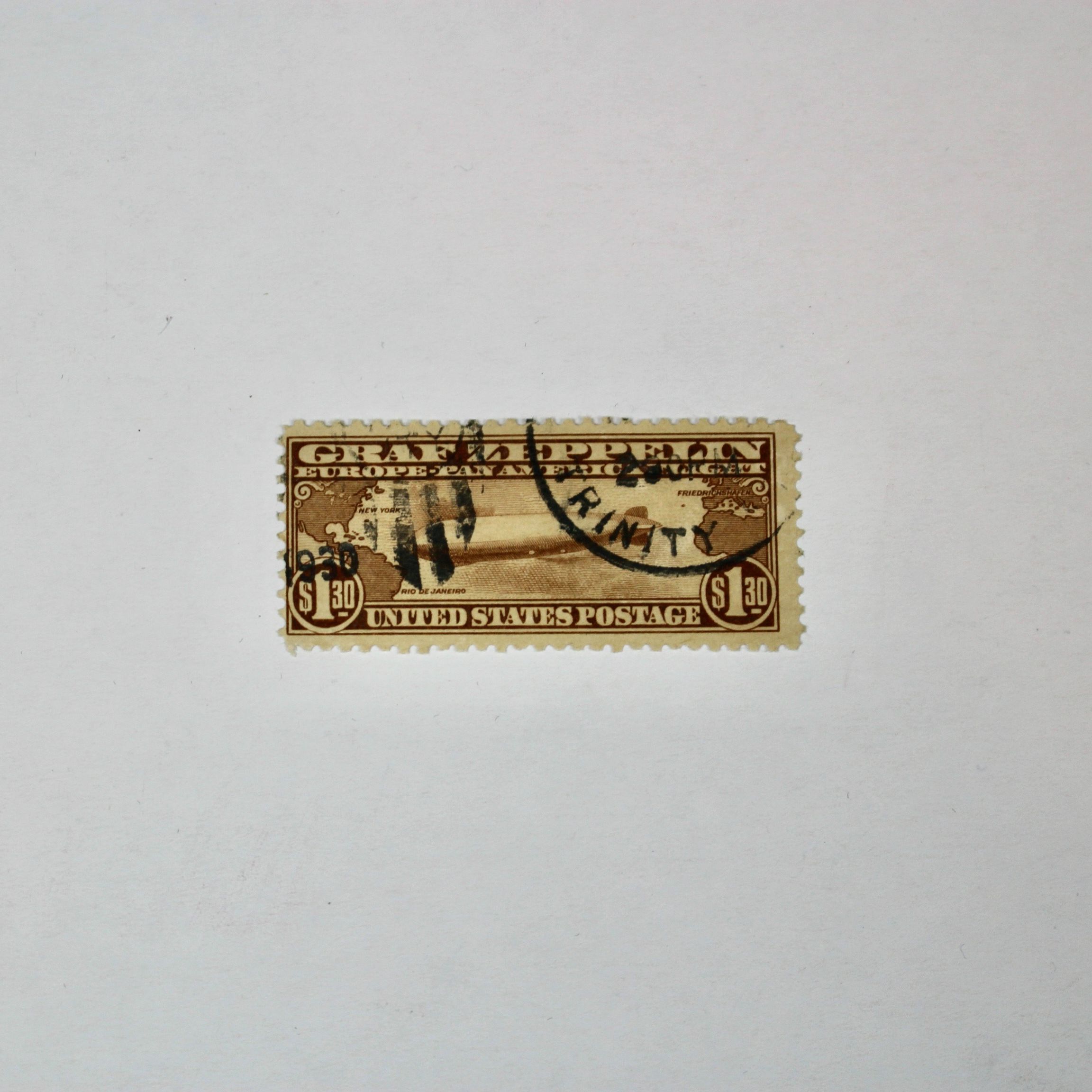 Scott C14 $1.30 Graf Zeppelin Postage Stamp, 1930