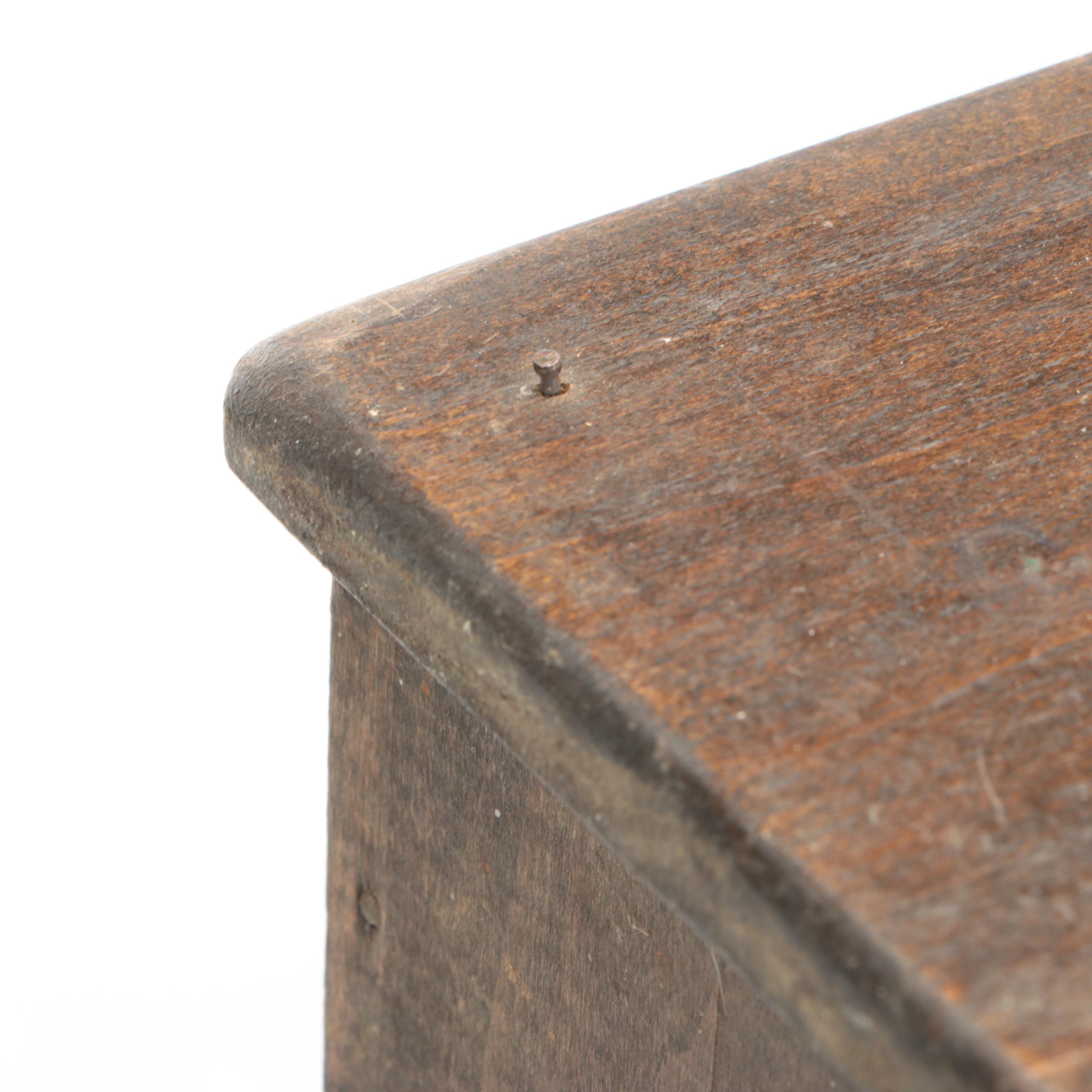 American Primitive Pine Wood Spice Cabinet, Antique