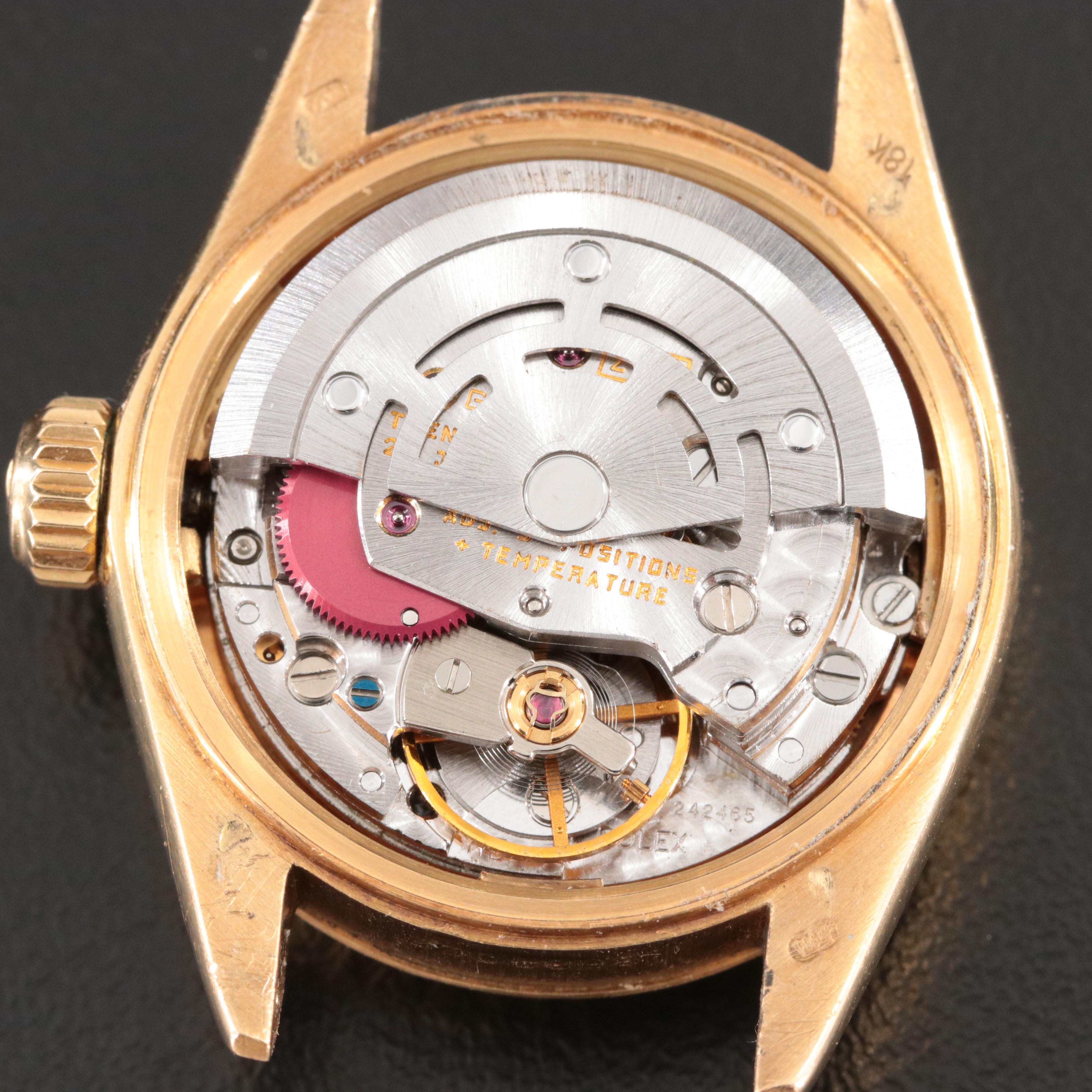 18K Rolex Custom Diamond and Emerald Dial Datejust President 69178 Watch