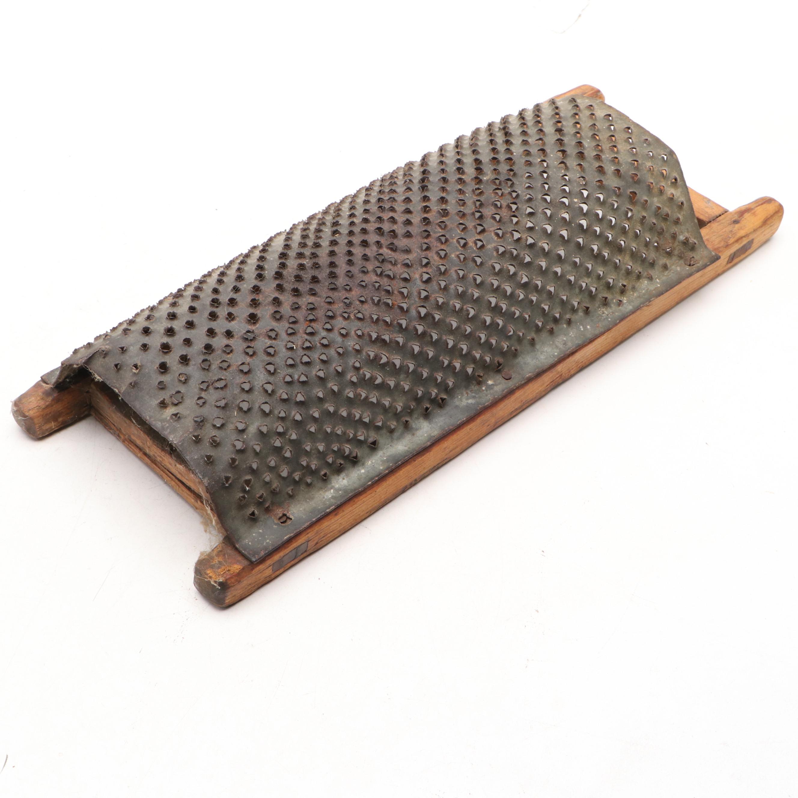 Half Moon Cheese Grater with Wooden Scythe Whetstone Holder, More