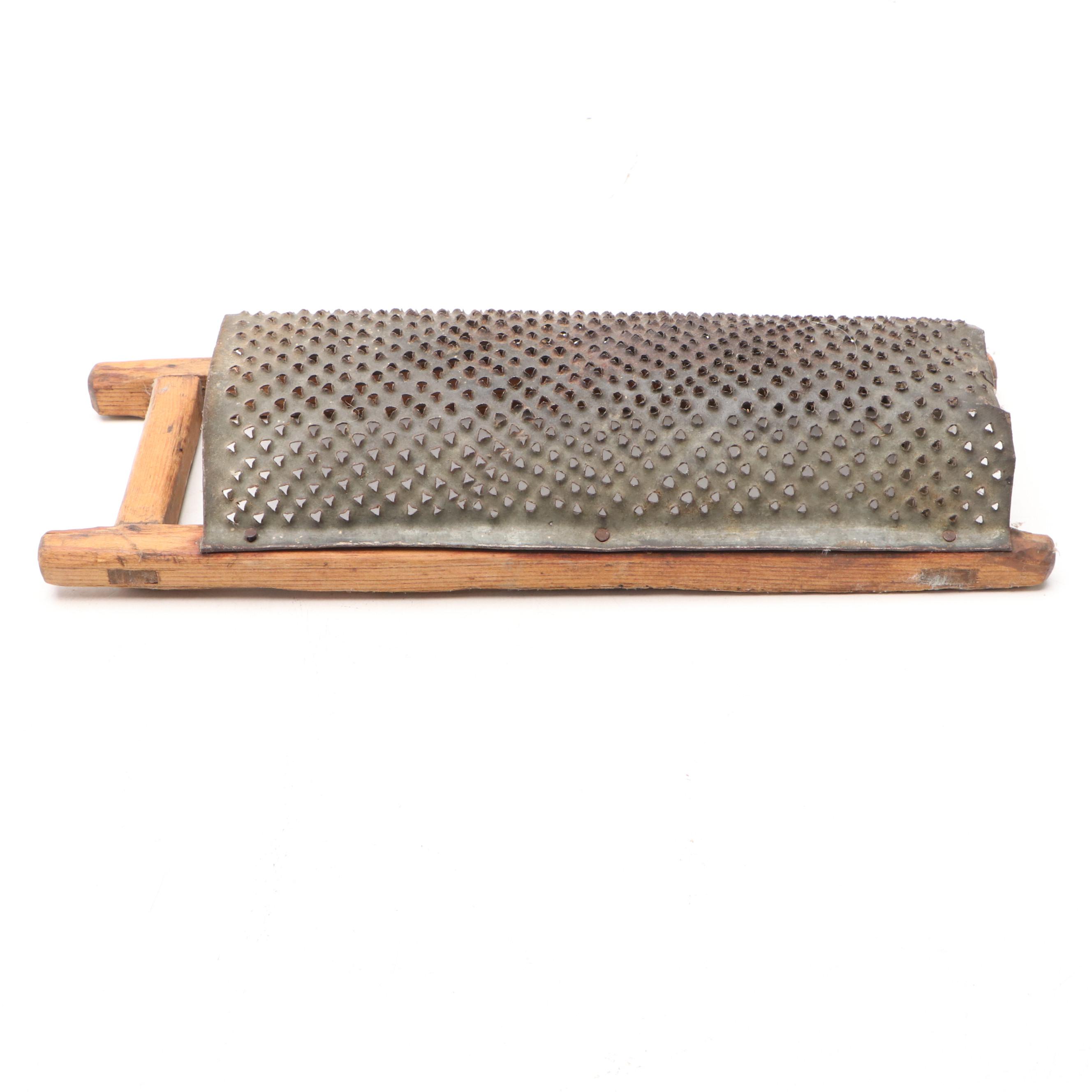 Half Moon Cheese Grater with Wooden Scythe Whetstone Holder, More