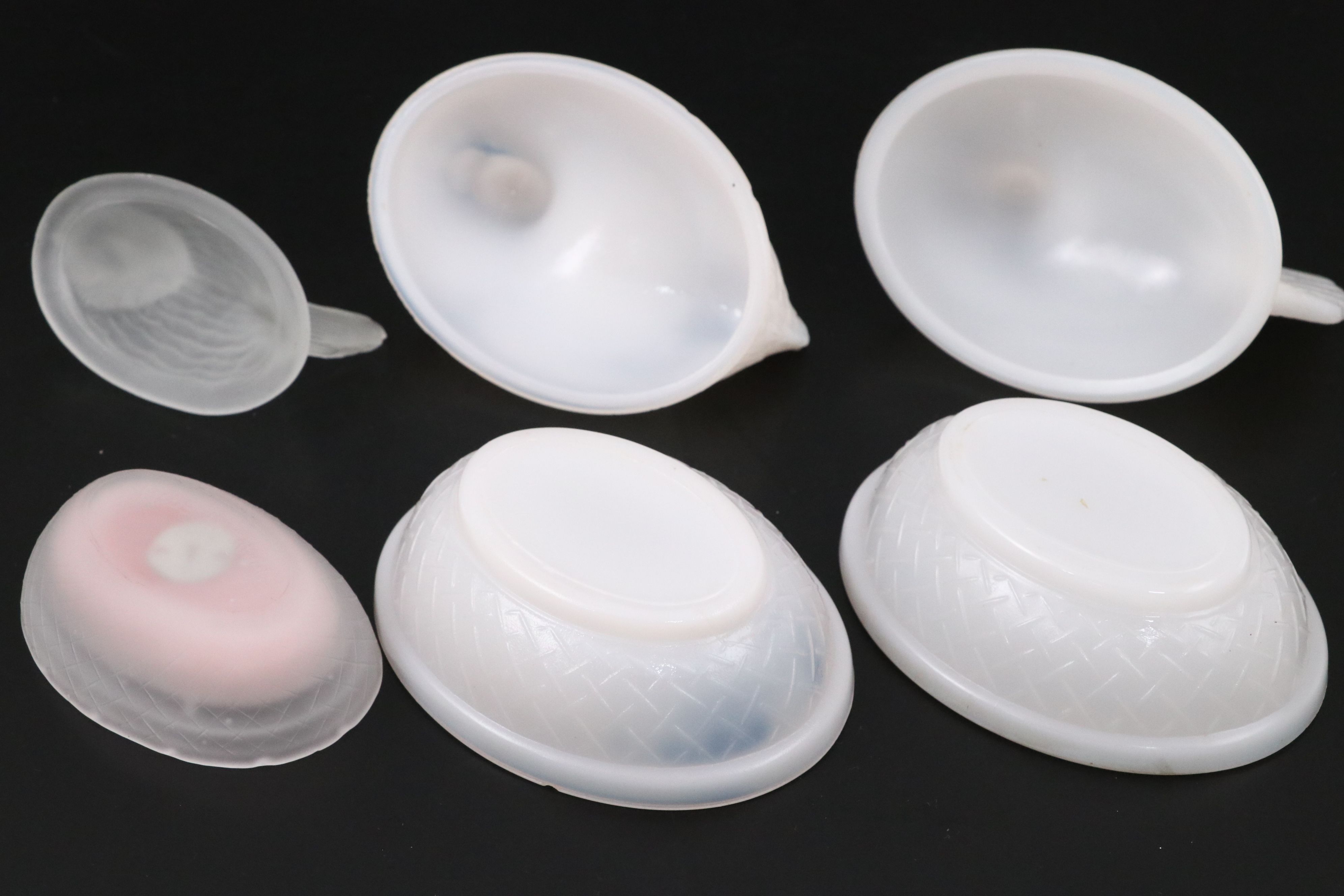 Hen on Nest Milk Glass Decorative Bowls with Hen on Nest Glass Candle Holder