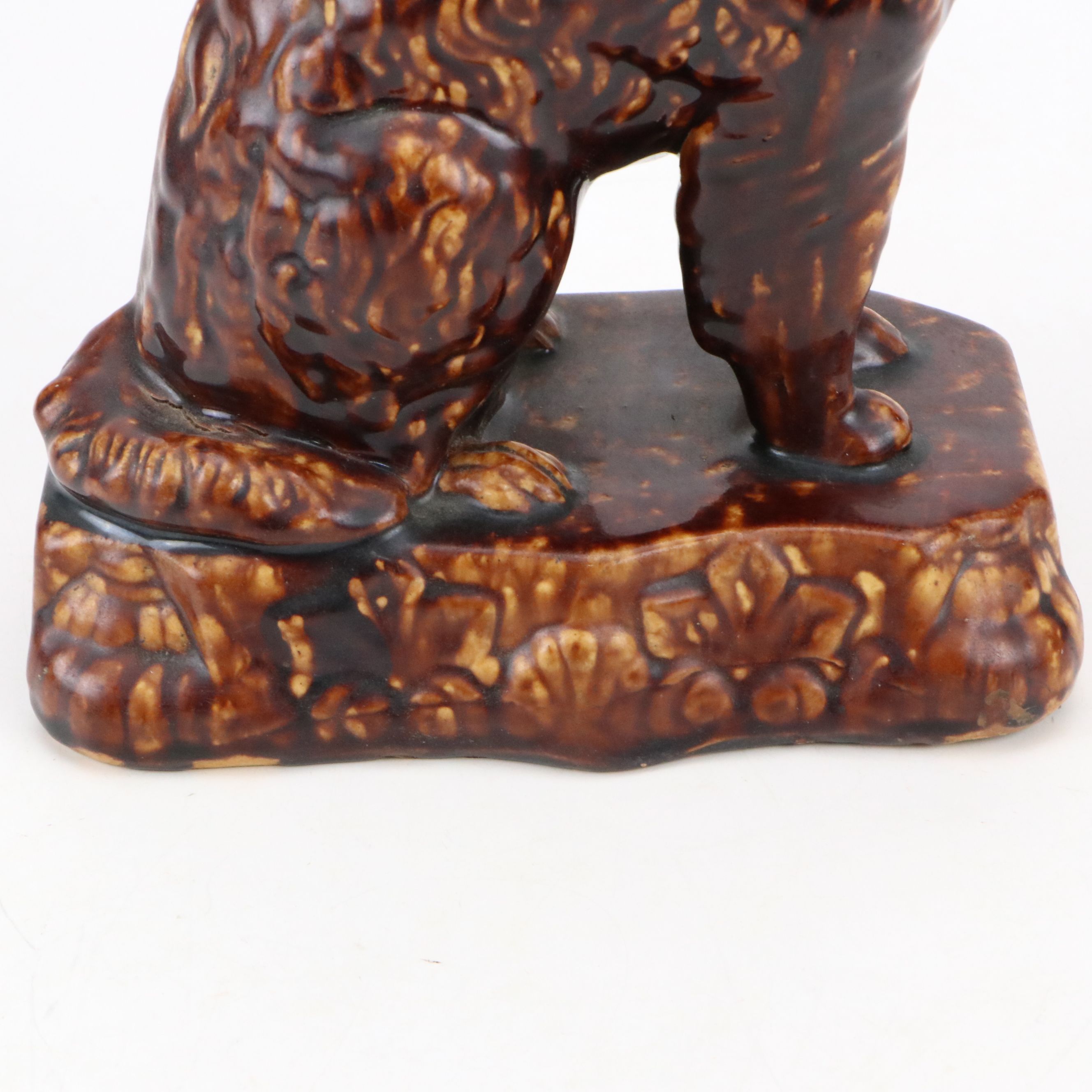 Bennington Rockingham Glaze Ceramic Spaniel, 19th Century