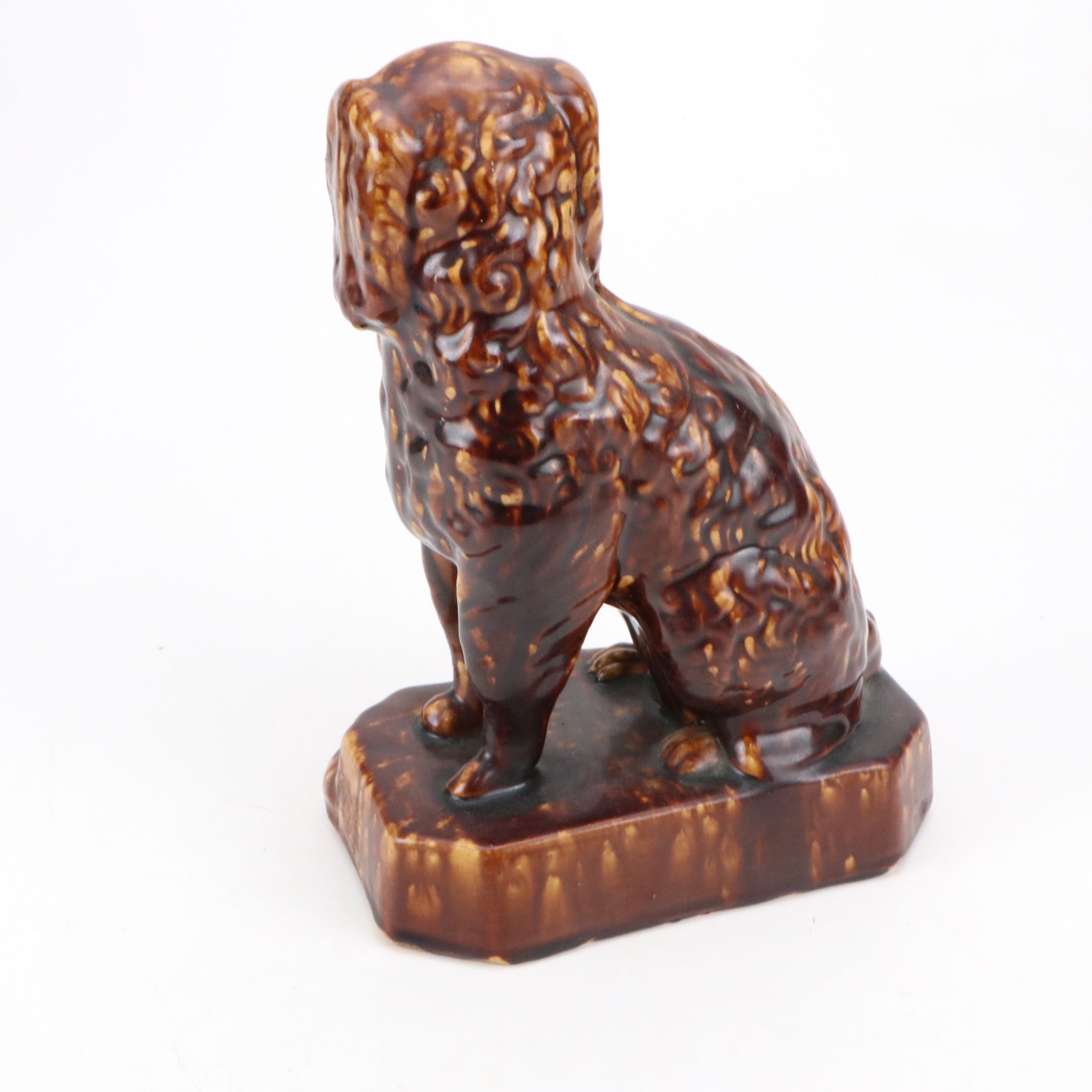 Bennington Rockingham Glaze Ceramic Spaniel, 19th Century