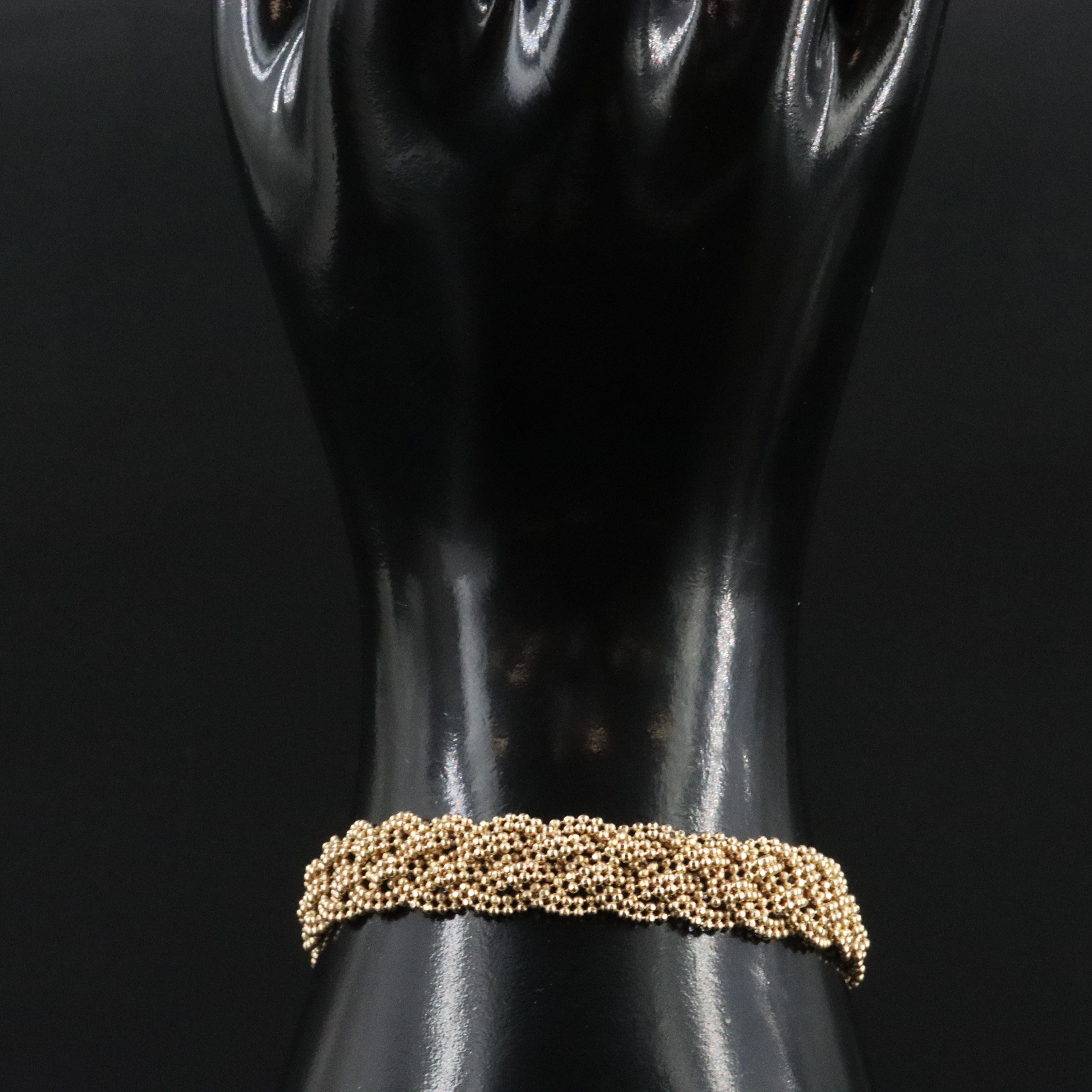 Italian 14K Braided Chain Bracelet