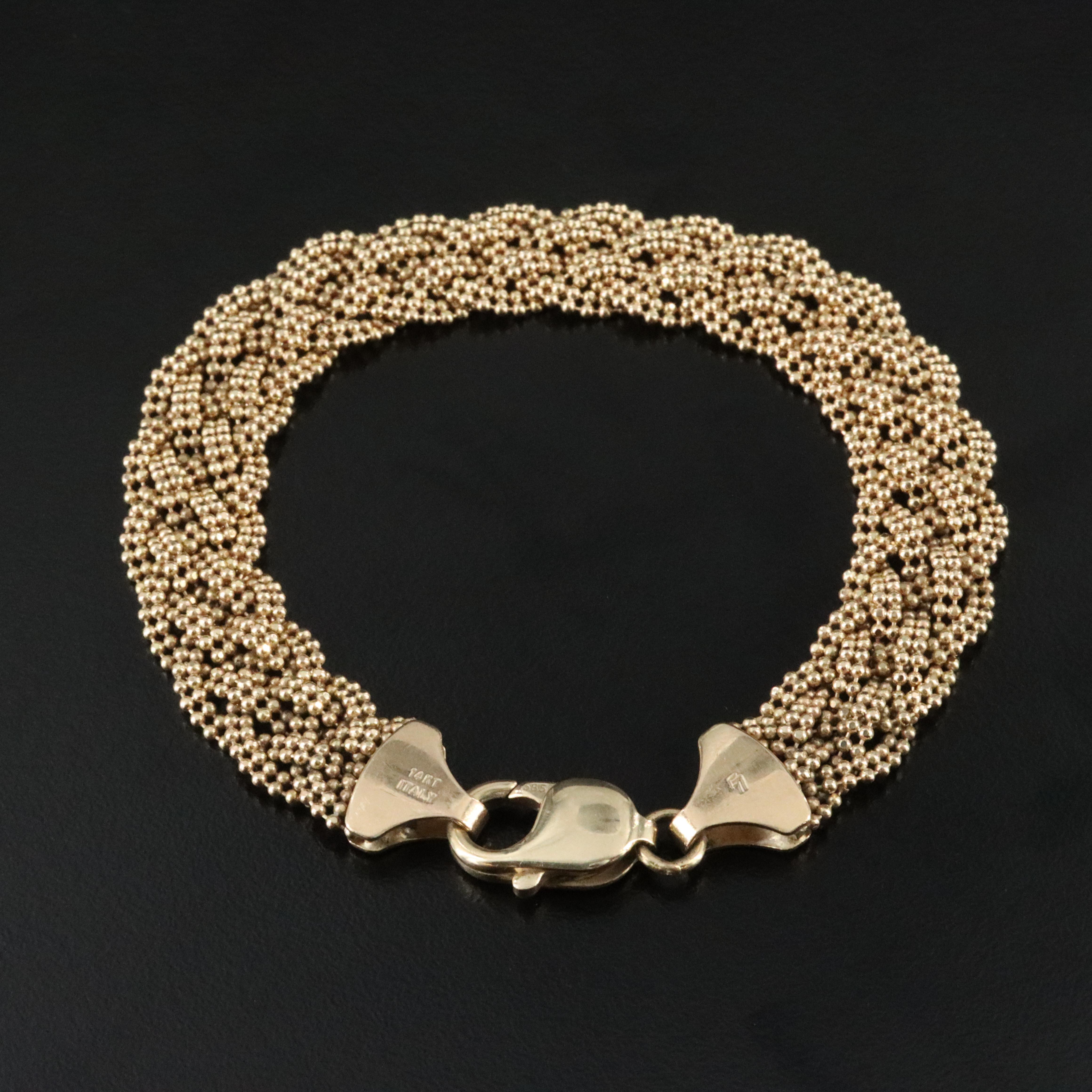 Italian 14K Braided Chain Bracelet