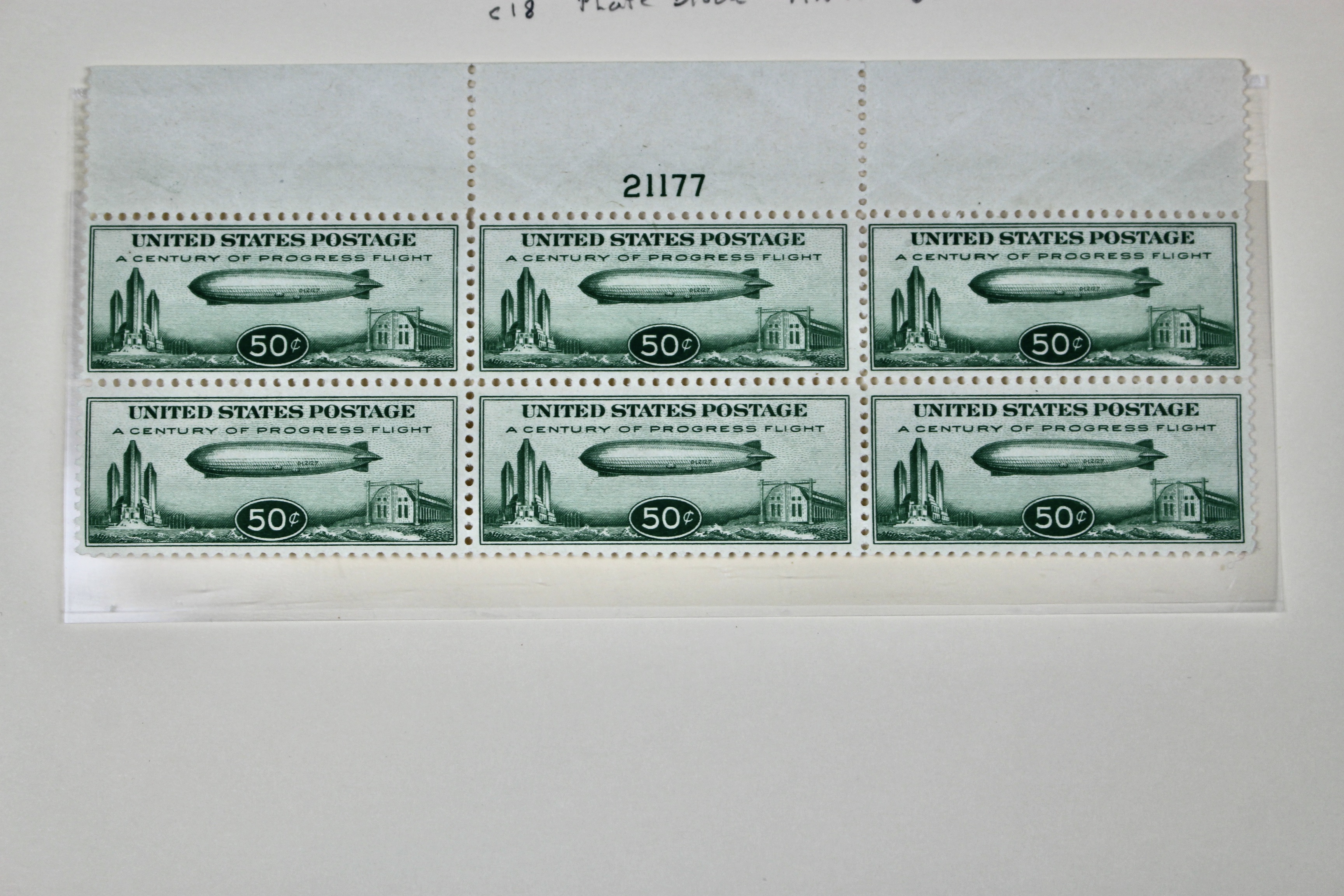 1933 Graf Zeppelin Scott C18 "Century of Progress" MNH Plate Block
