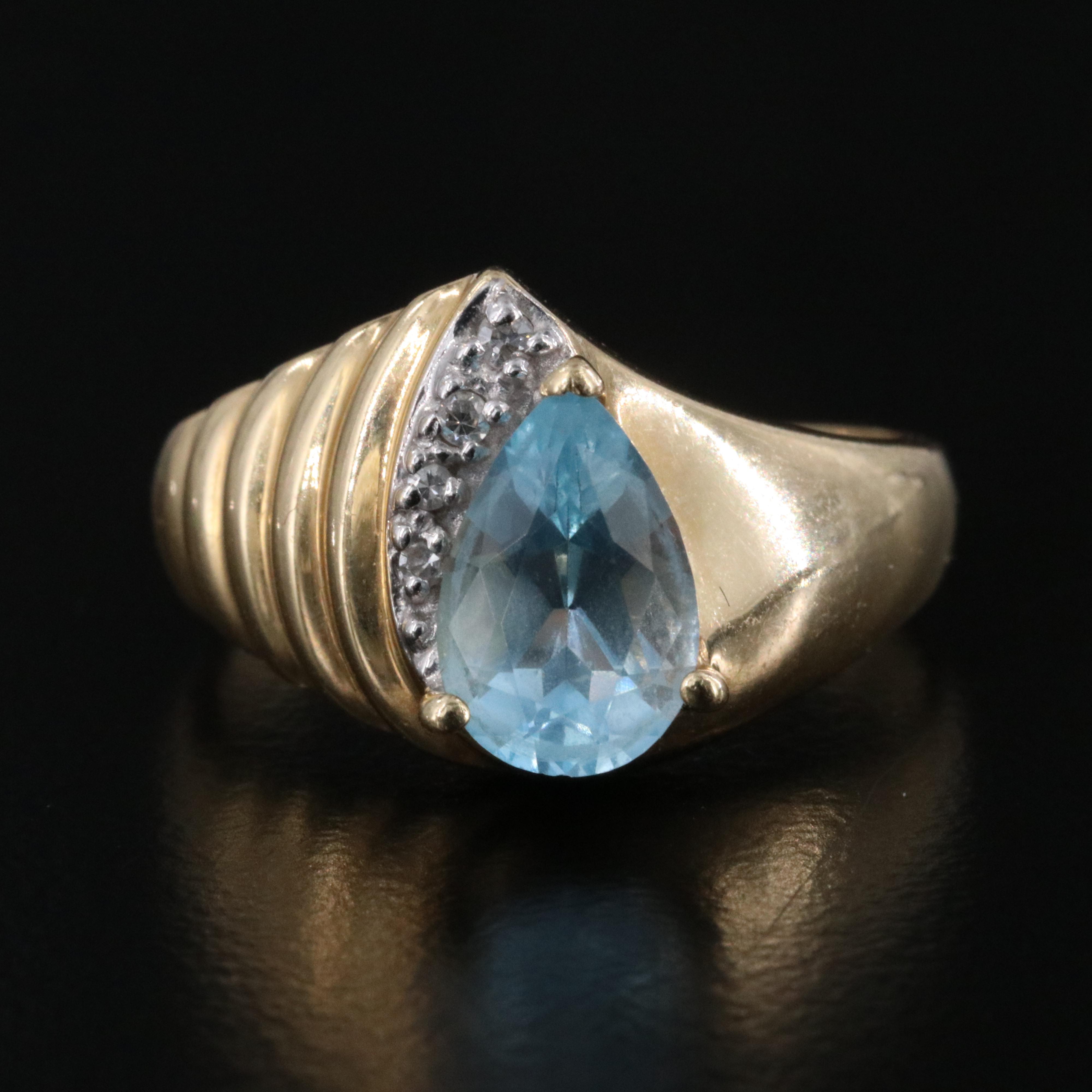 14K Topaz and Diamond Ring