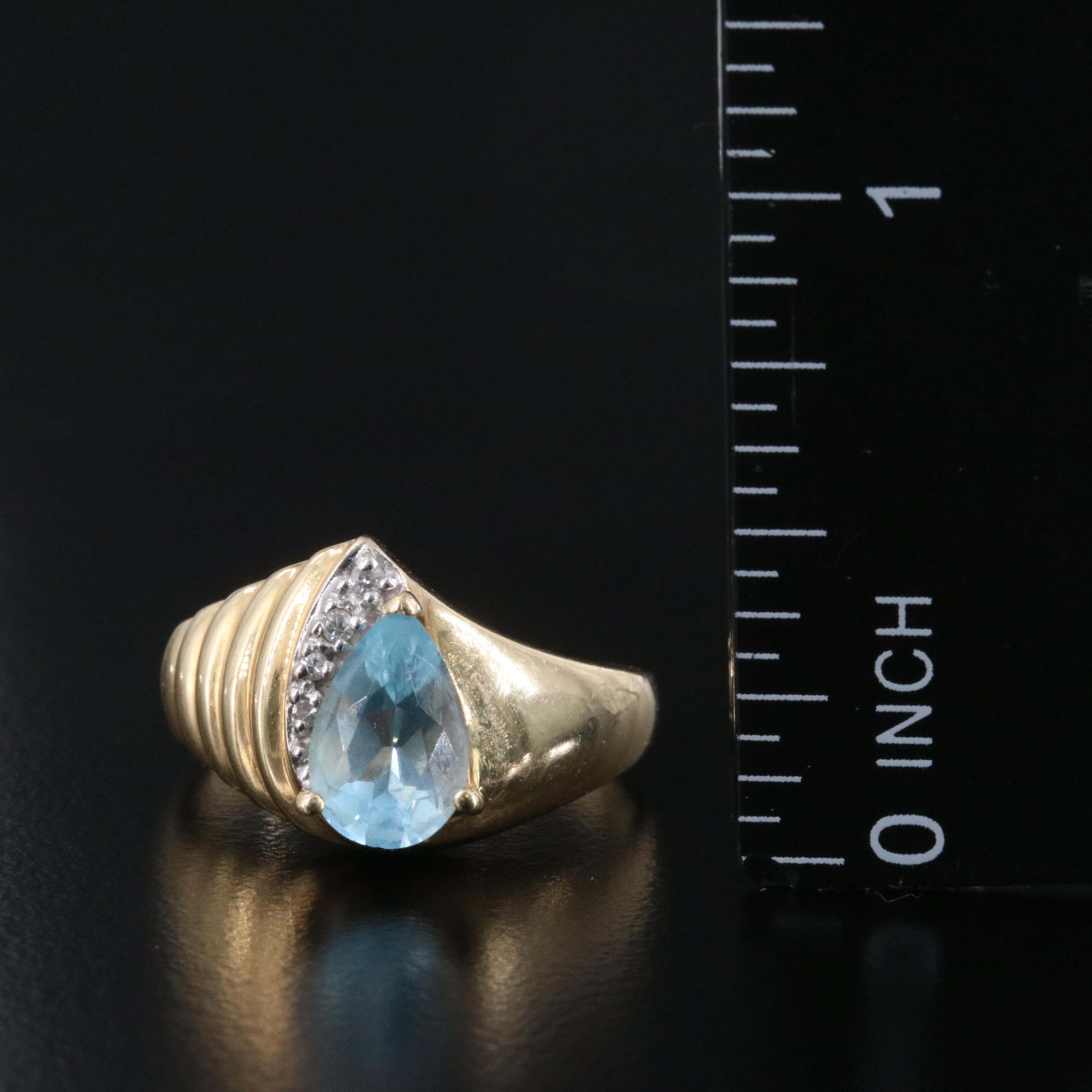 14K Topaz and Diamond Ring