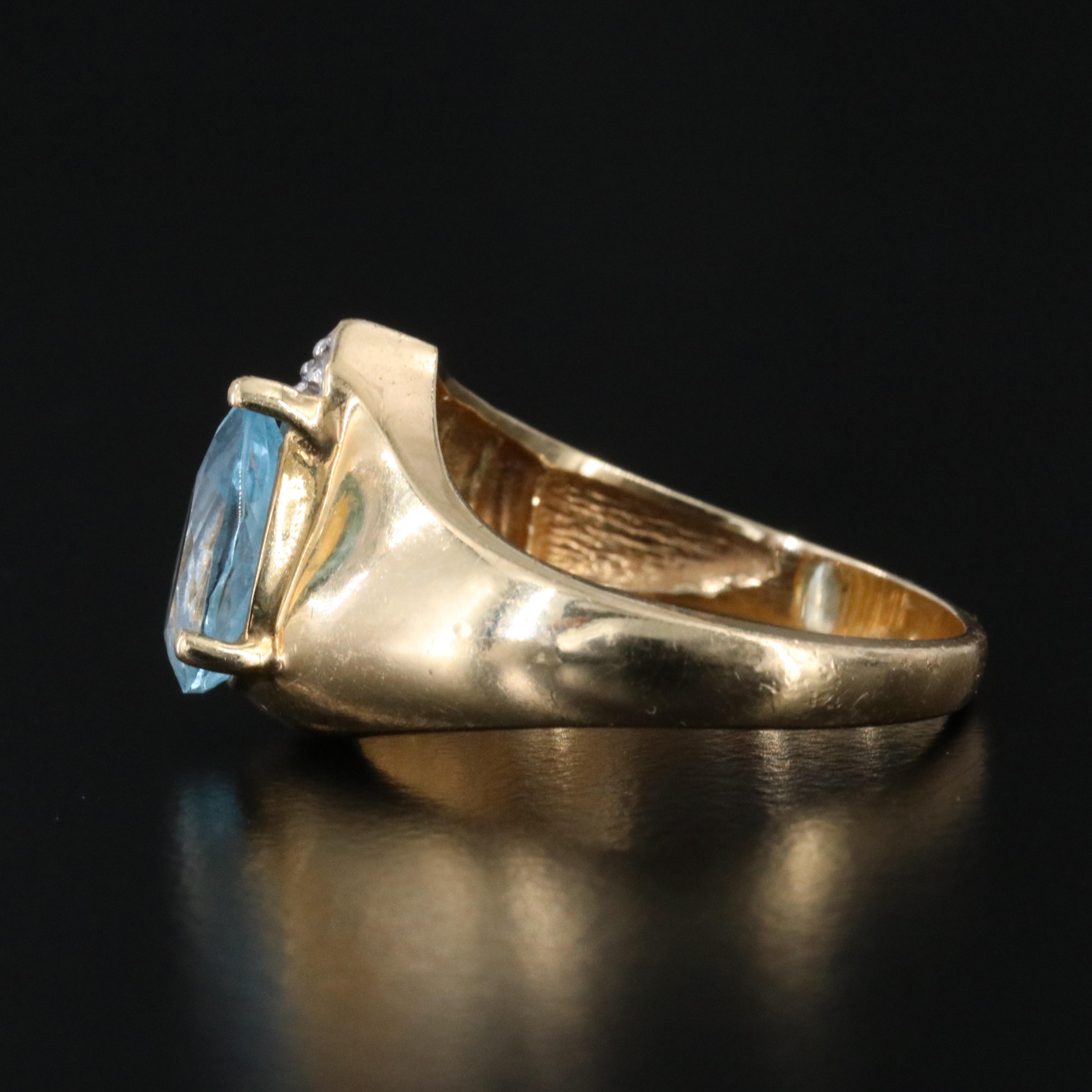 14K Topaz and Diamond Ring