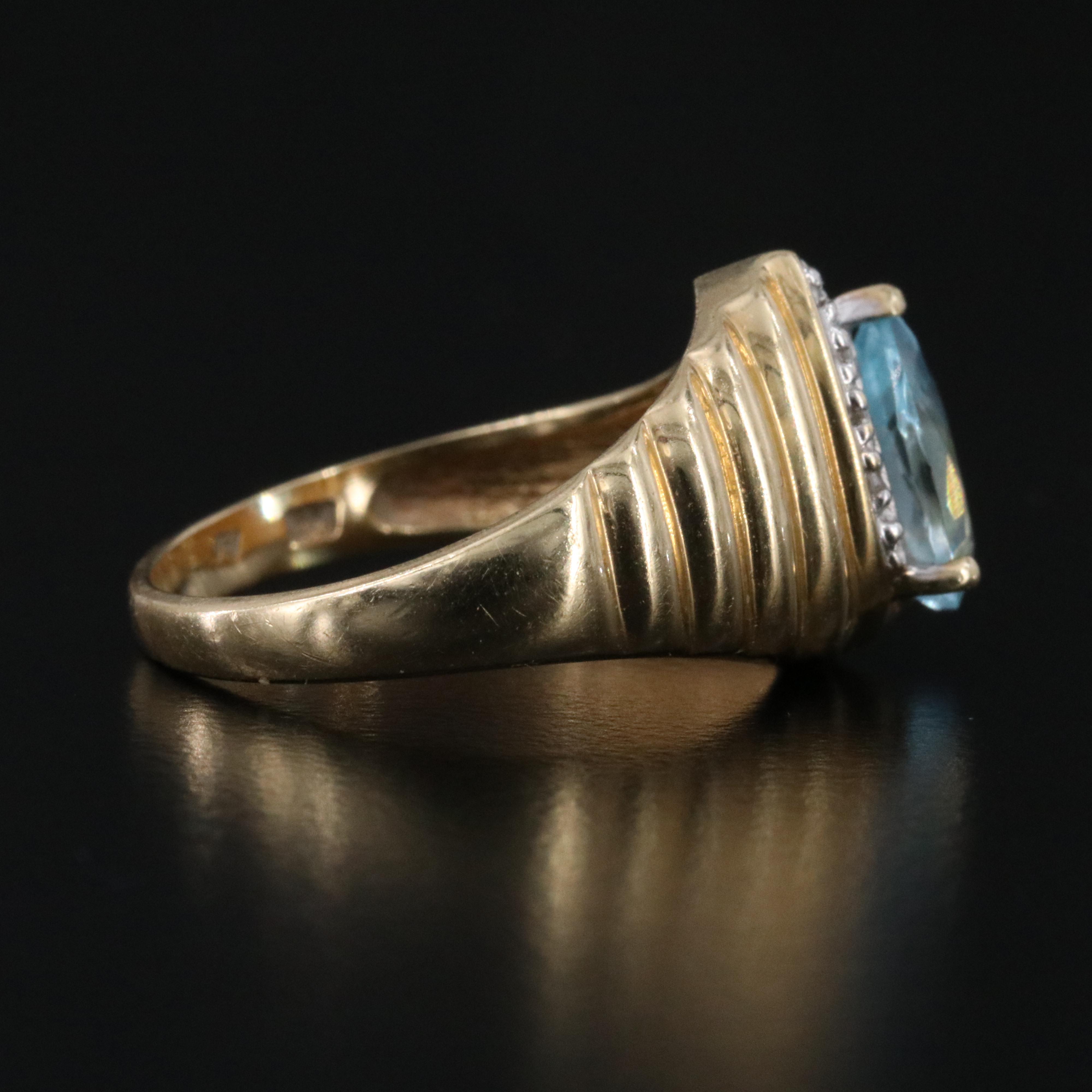 14K Topaz and Diamond Ring