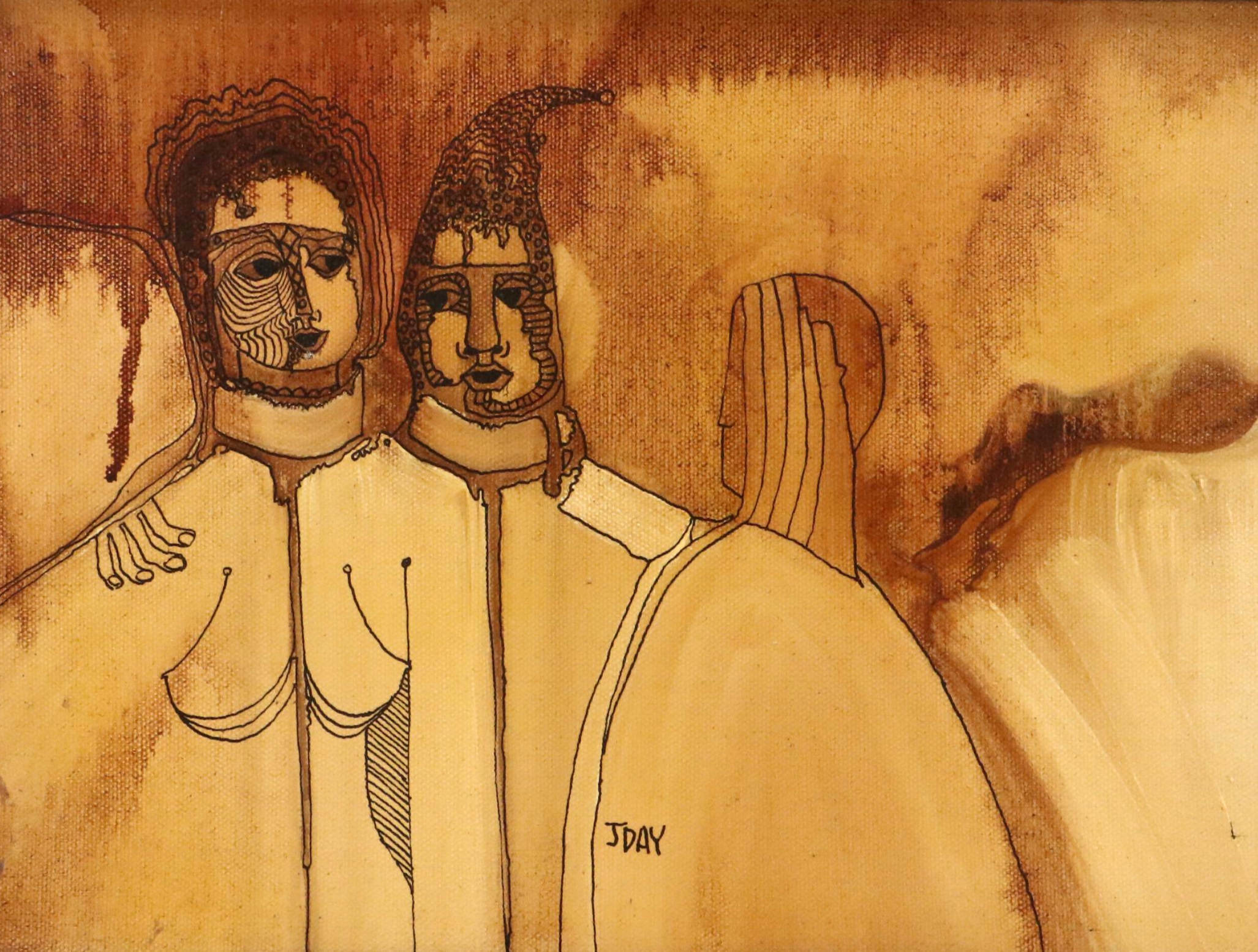 J Day Surrealist Oil Painting "Homage to Vrindavan Solanki"