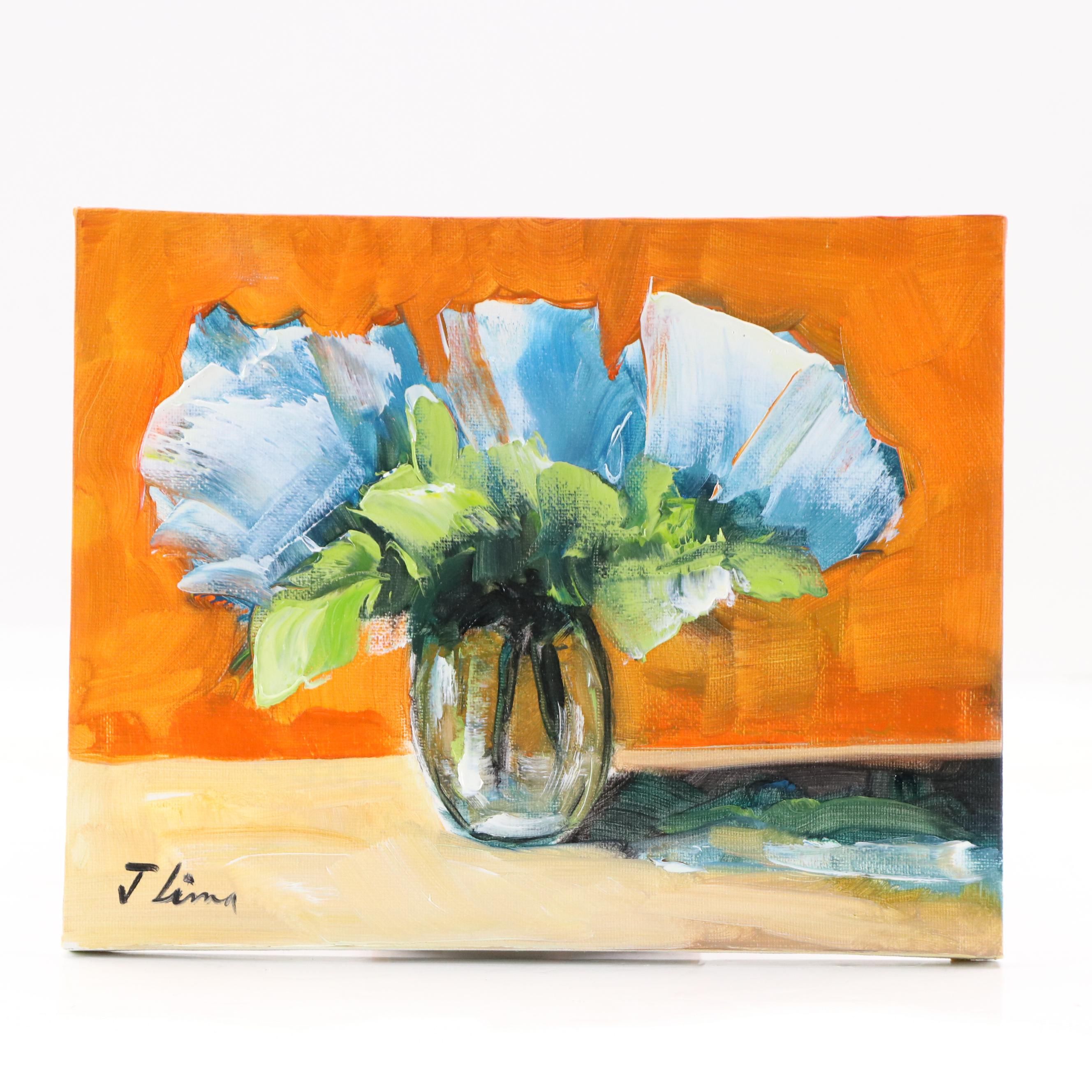 José M. Lima Floral Still Life Oil Painting, 2025