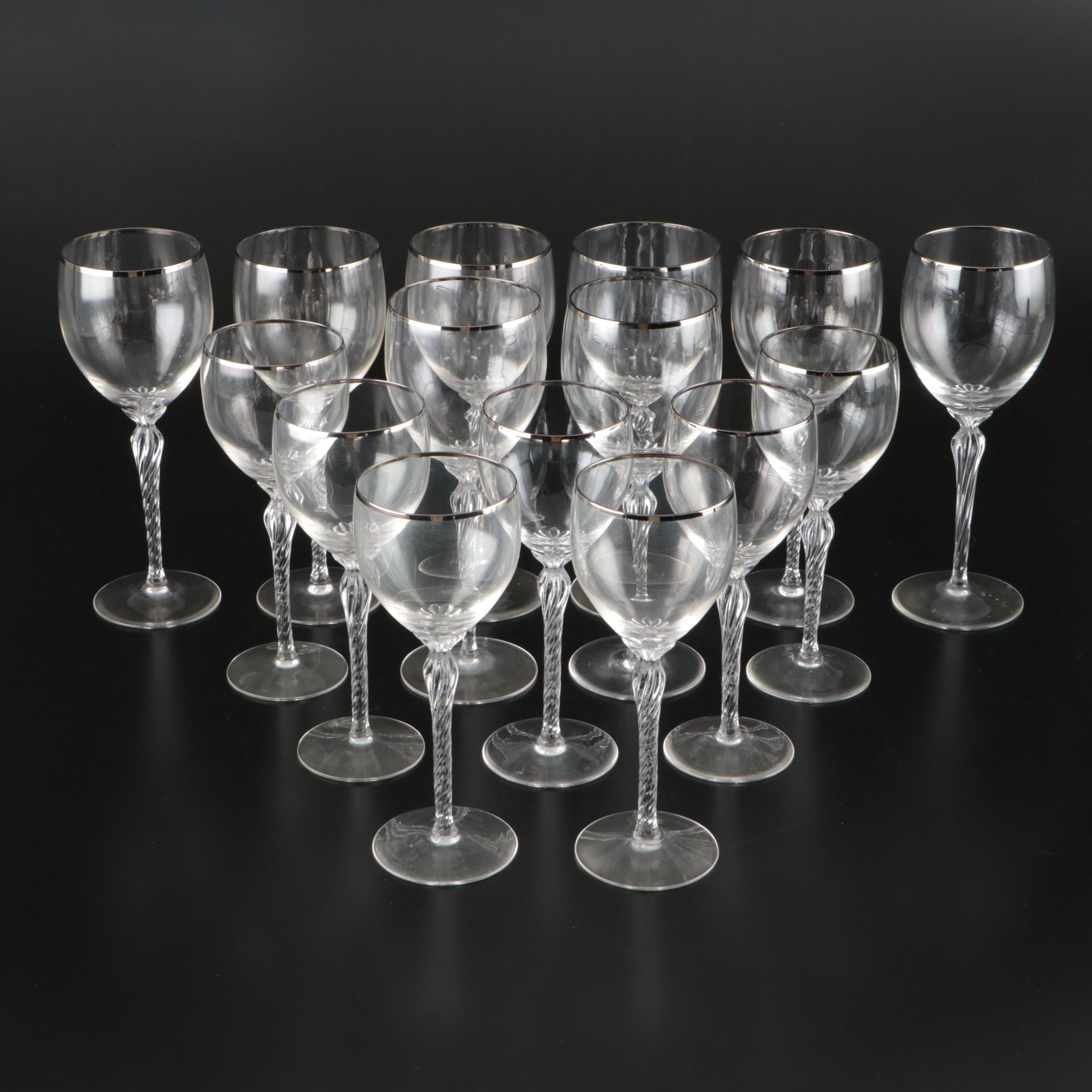 Lenox "Aria" Glass Stemware, Porcelain Gravy Boat, and Porcelain Bowls