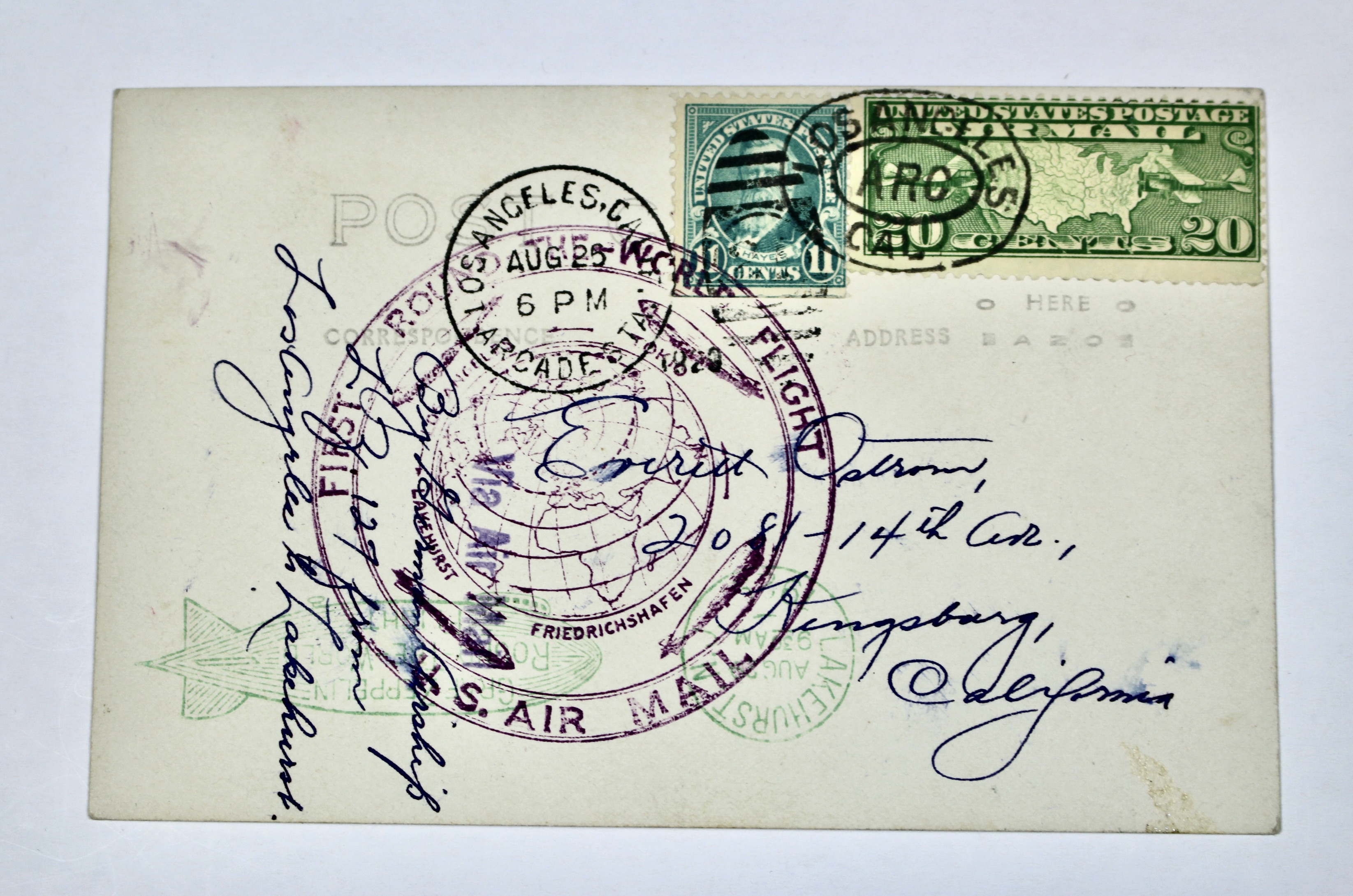 1929 Graf Zeppelin First Round the World Flight Postcard